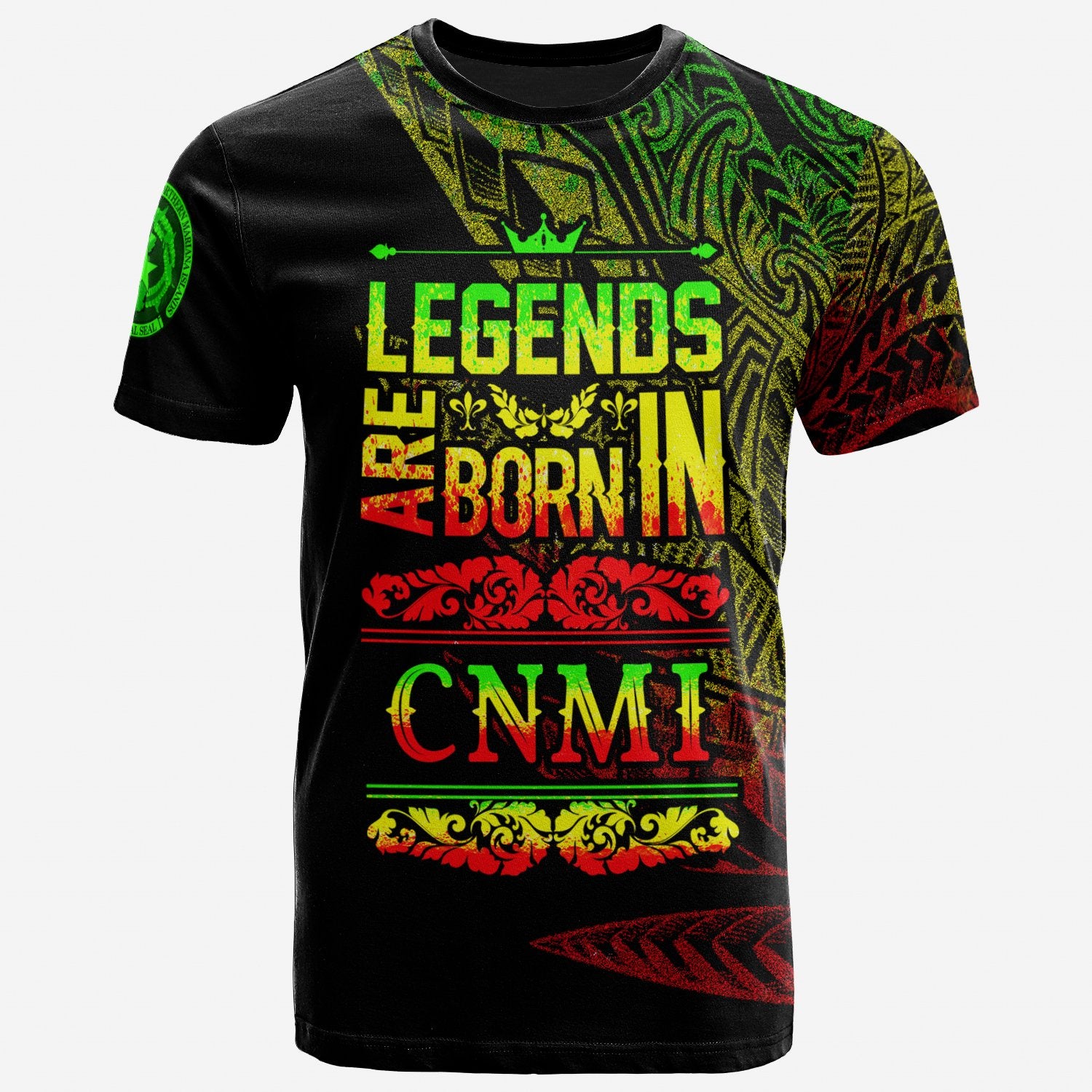 Northern Mariana Islands T Shirt Legends Are Born In Reggae Color Unisex Black - Polynesian Pride