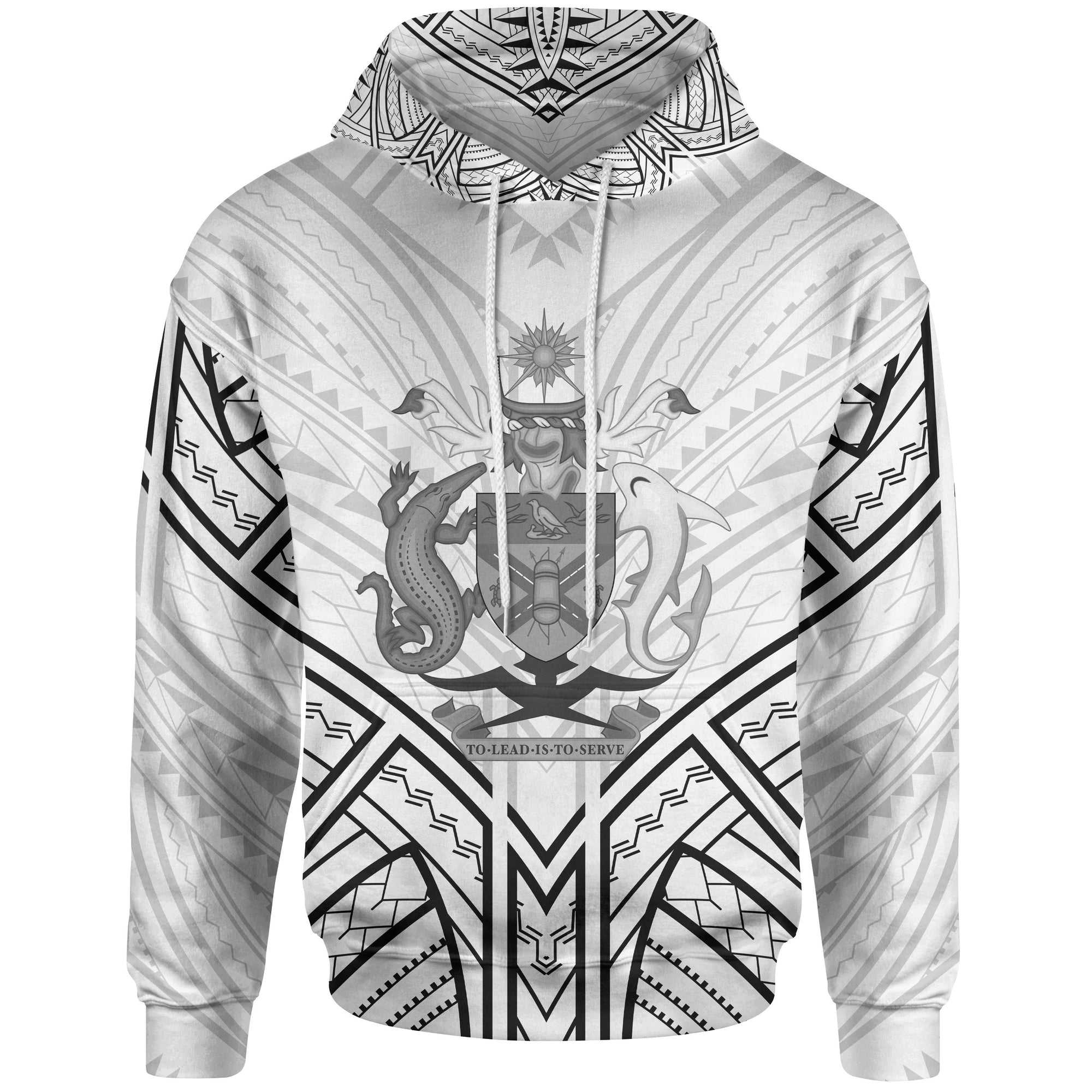 Solomon Islands Hoodie Solomon Islands Seal Tribal Patterns Unisex White - Polynesian Pride