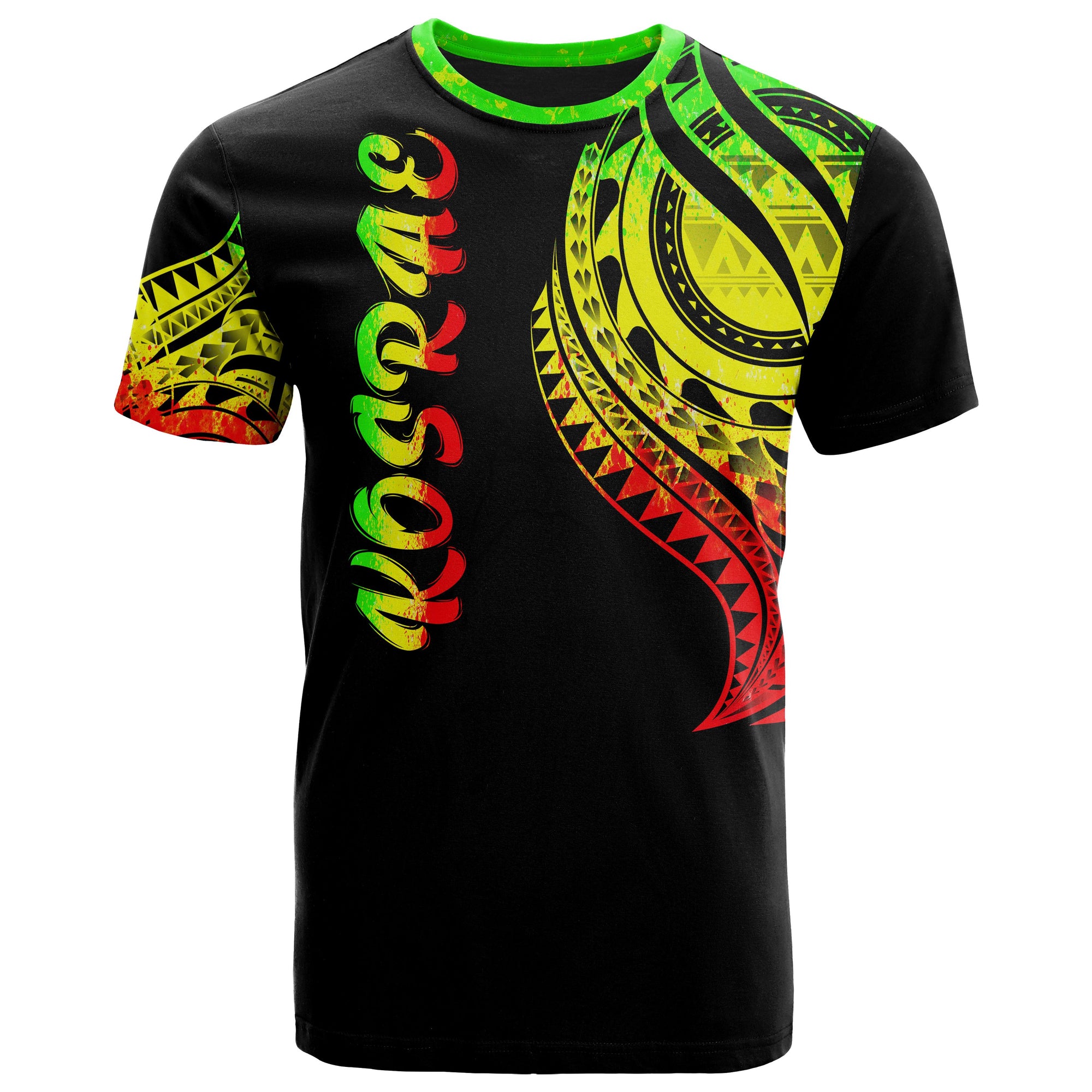 Kosrae State T Shirt Kosrae State Tatau Reggae Patterns Unisex Black - Polynesian Pride