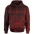 American Samoa Hoodie Fagasa Polynesian Red Patterns Unisex Black - Polynesian Pride