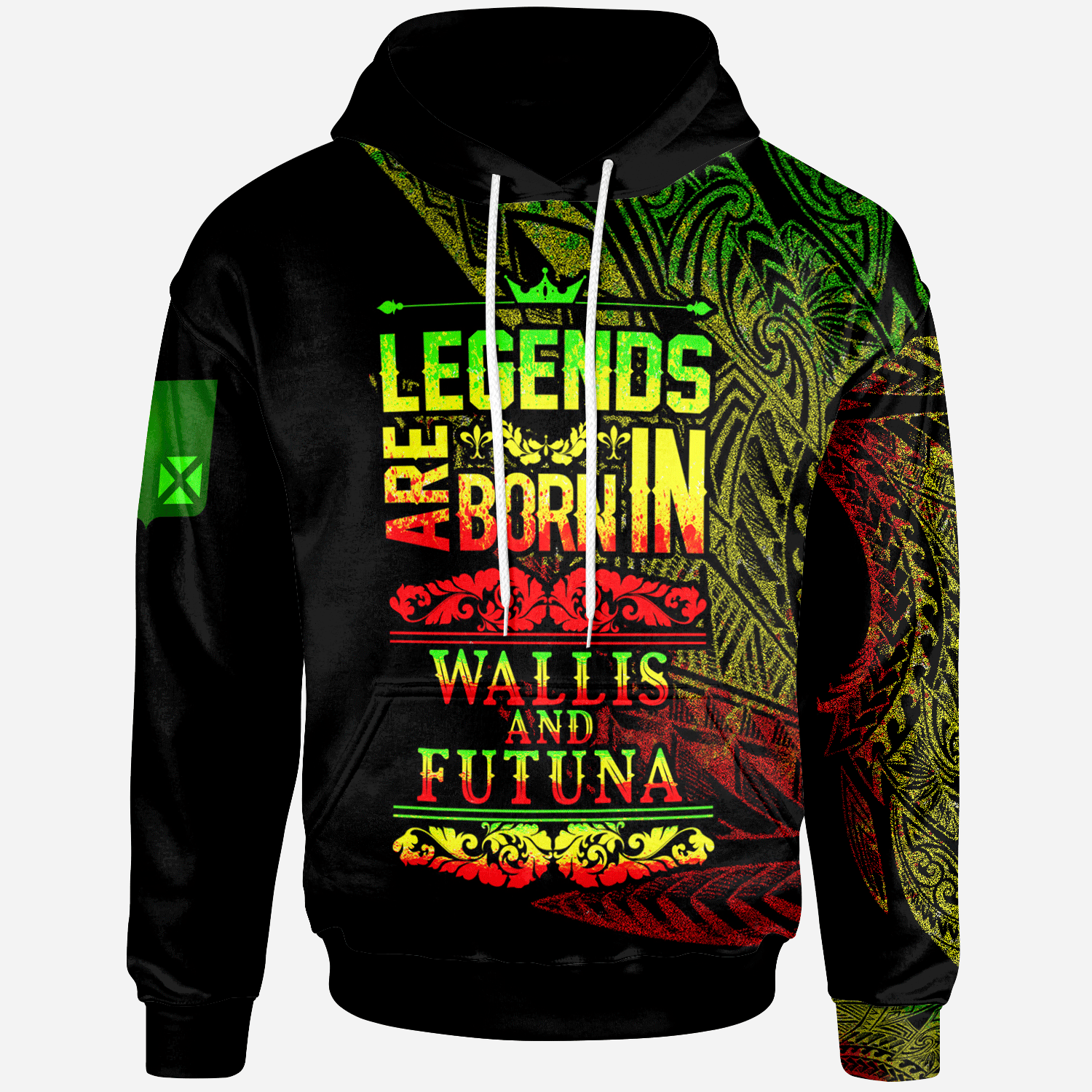 Wallis & Futuna Hoodie Legends Are Born In Reggae Color Unisex Reggae - Polynesian Pride