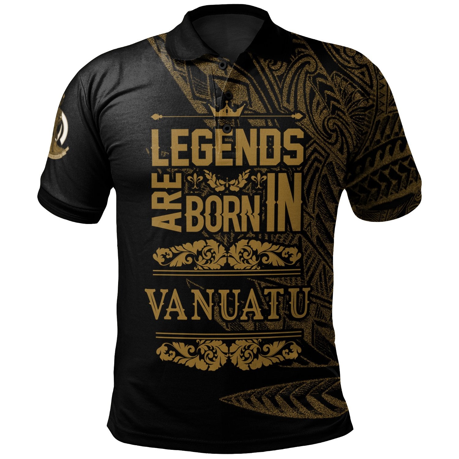 Vanuatu Polo Shirt Legends Are Born In Gold Color Unisex Gold - Polynesian Pride