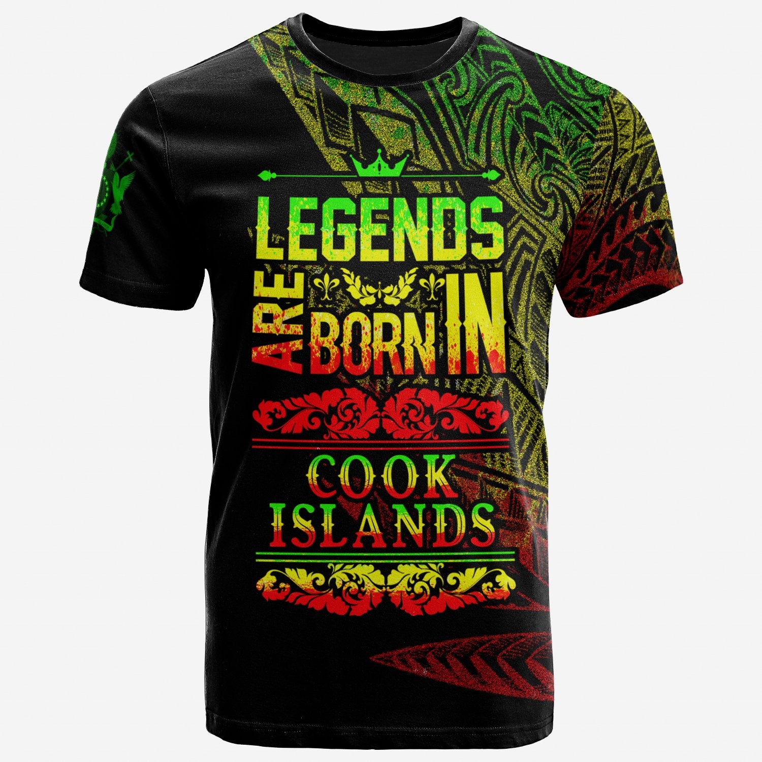 Cook Islands Polo Shirt Legends Are Born In Reggae Color Unisex Black - Polynesian Pride