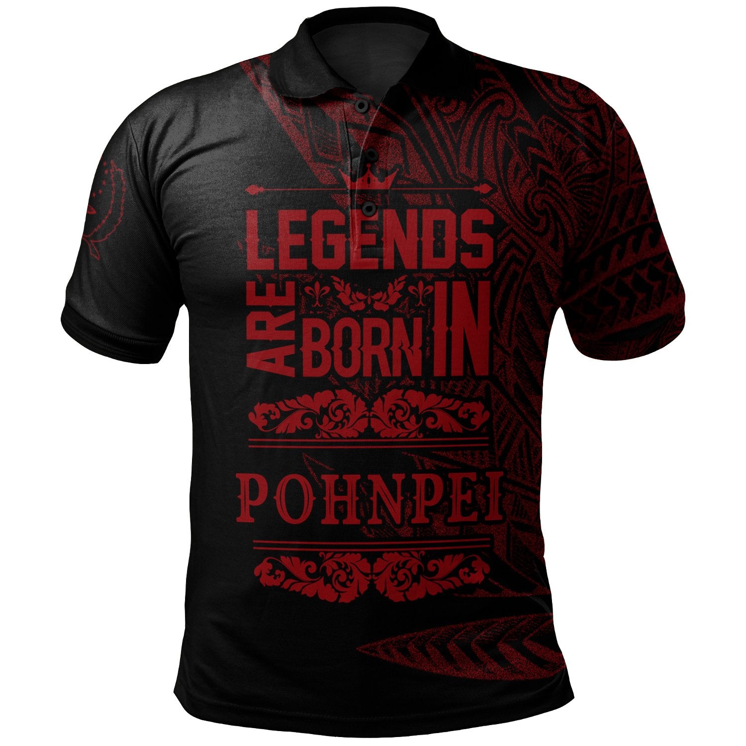 Pohnpei State Polo Shirt Legends Are Born In Red Color Unisex Red - Polynesian Pride