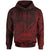 American Samoa Hoodie Tula Polynesian Red Patterns Unisex Black - Polynesian Pride