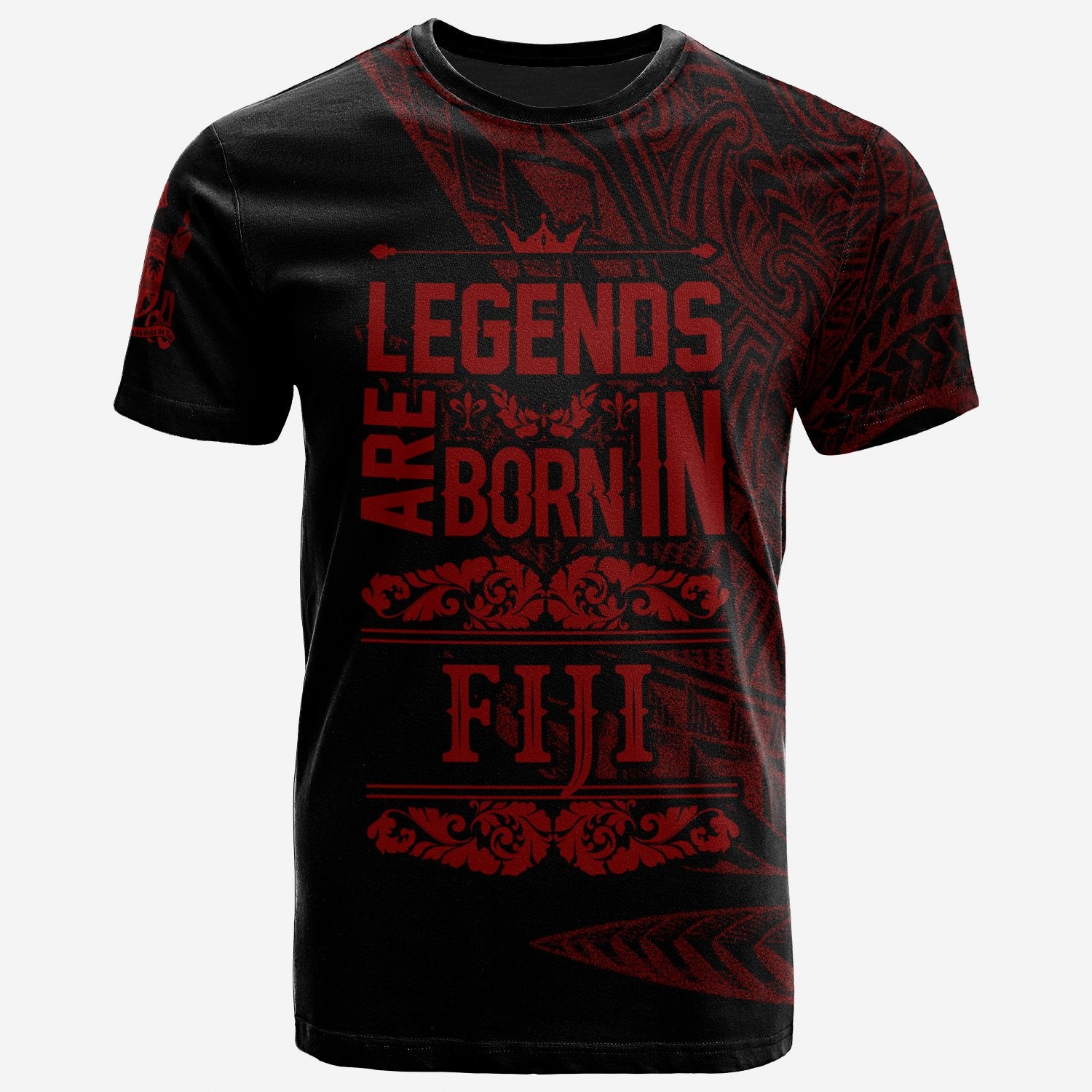 Fiji T Shirt Legends Are Born In Red Color Unisex Red - Polynesian Pride