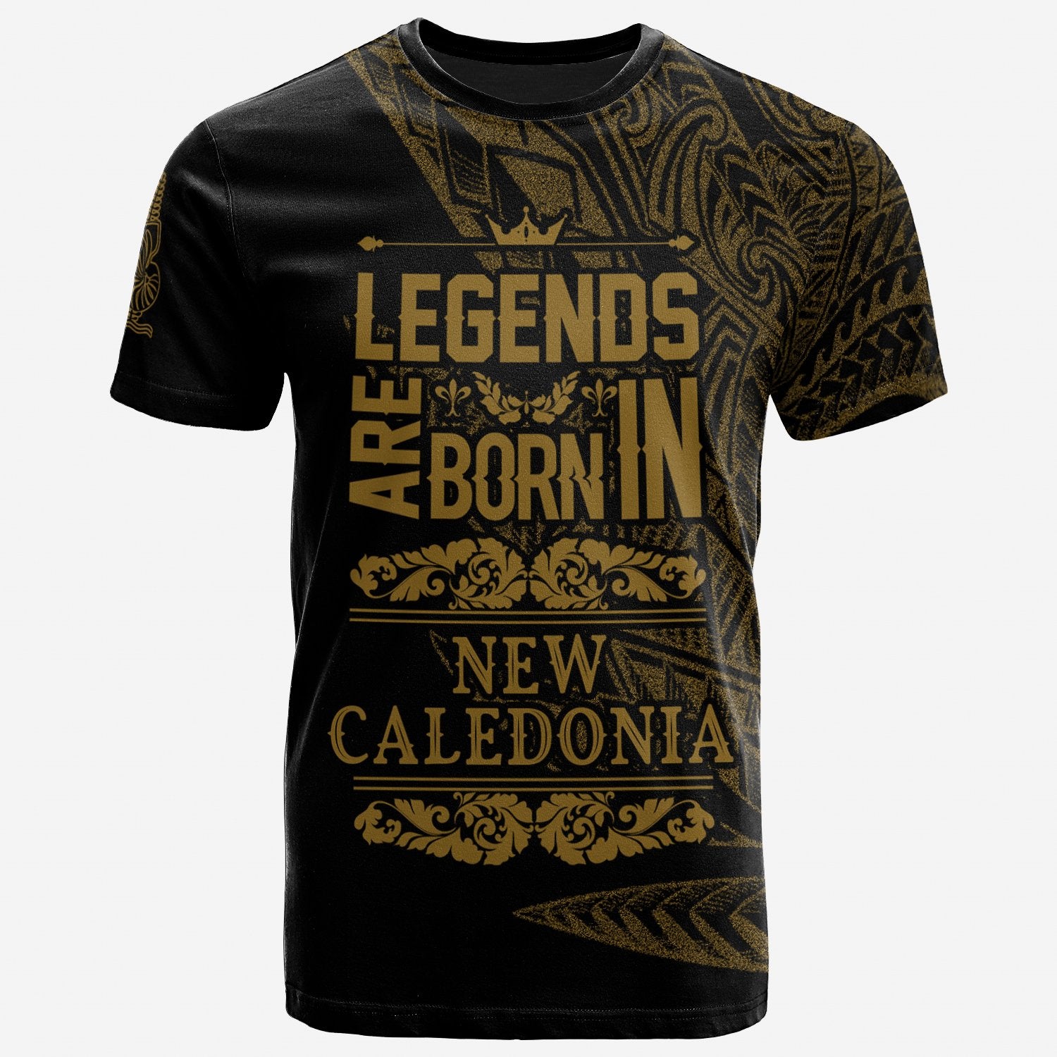 New Caledonia Islands T Shirt Legends Are Born In Gold Color Unisex Art - Polynesian Pride