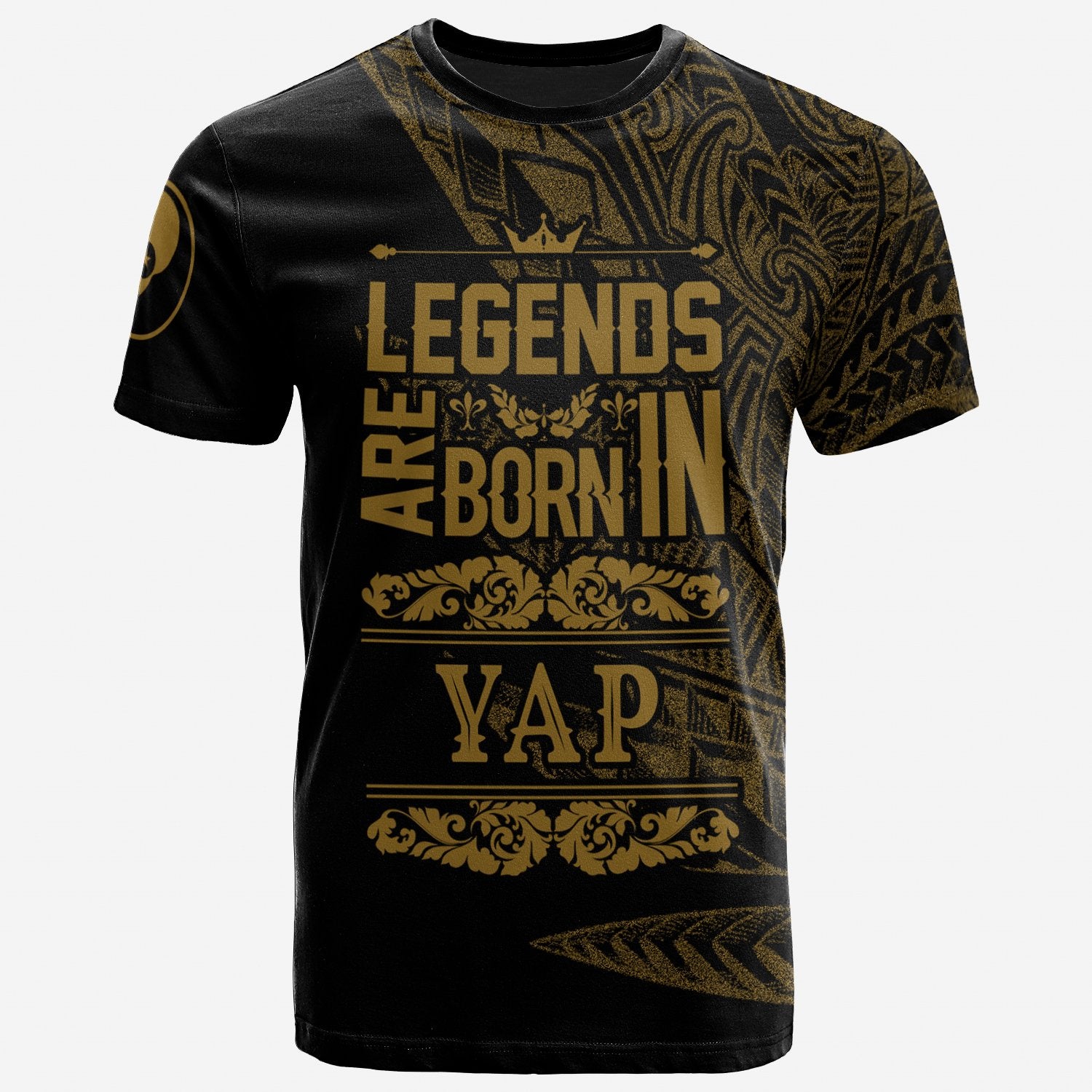 Yap State T Shirt Legends Are Born In Gold Color Unisex Art - Polynesian Pride