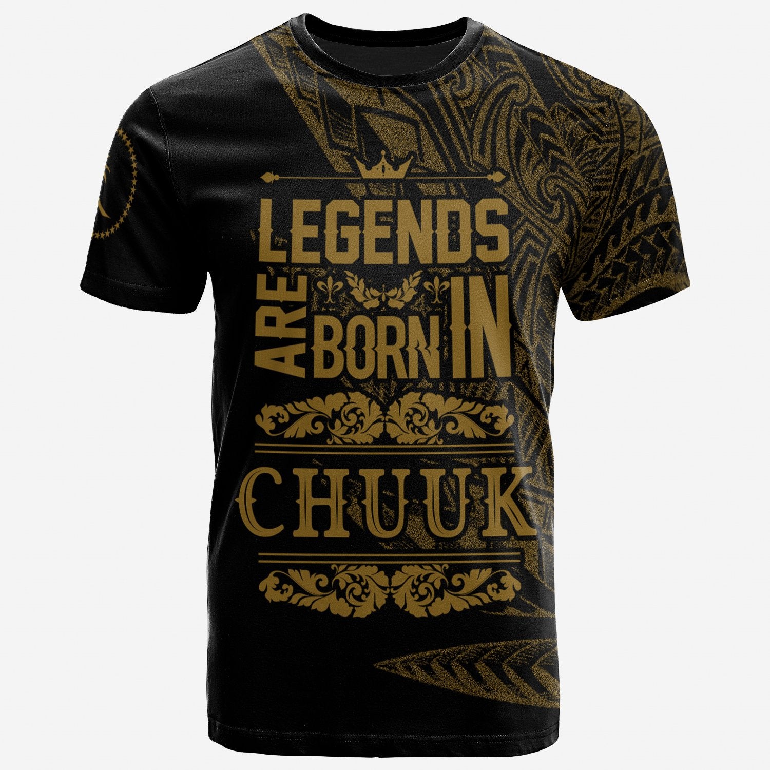 Chuuk State T Shirt Legends Are Born In Gold Color Unisex Art - Polynesian Pride