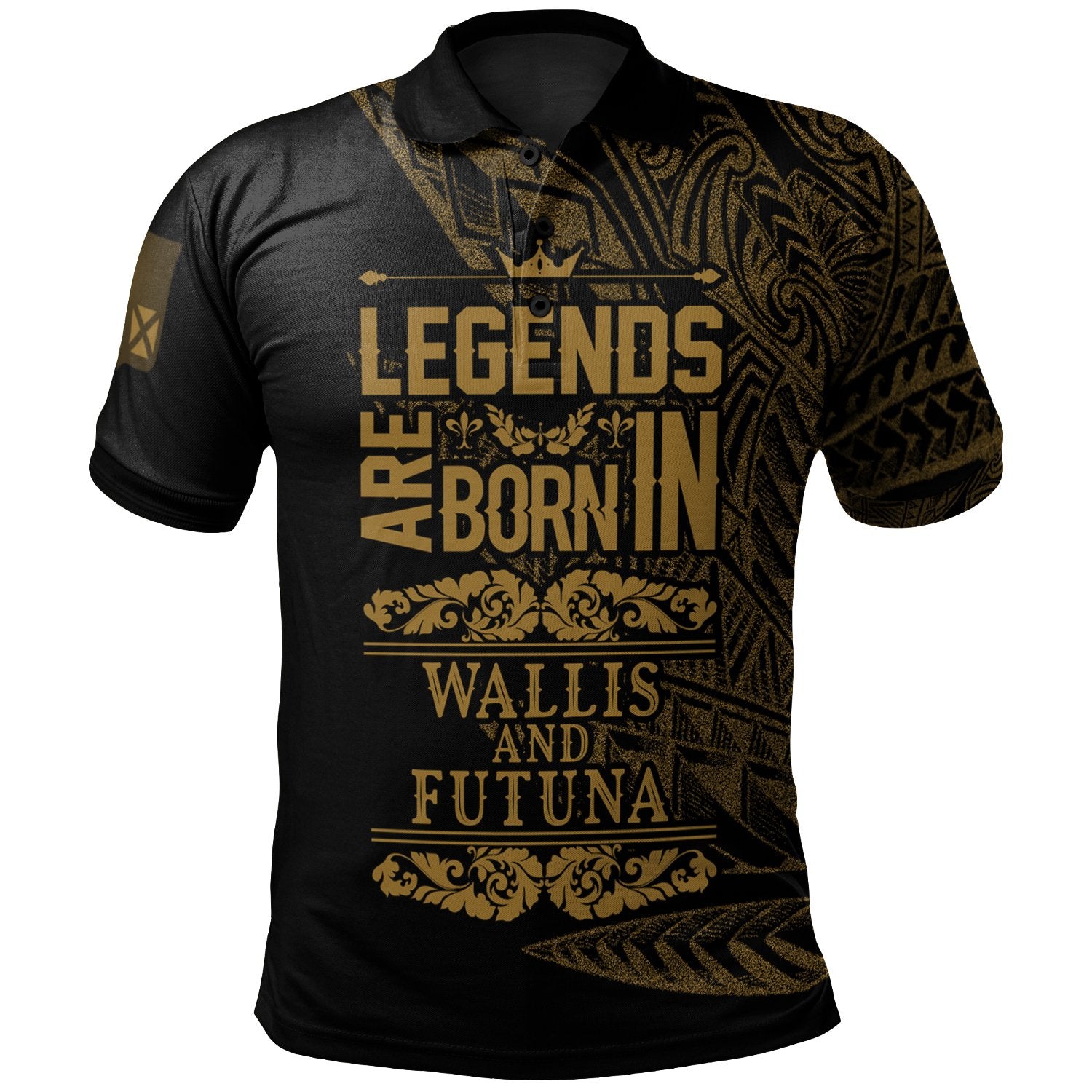 Wallis and Futuna Polo Shirt Legends Are Born In Gold Color Unisex Gold - Polynesian Pride