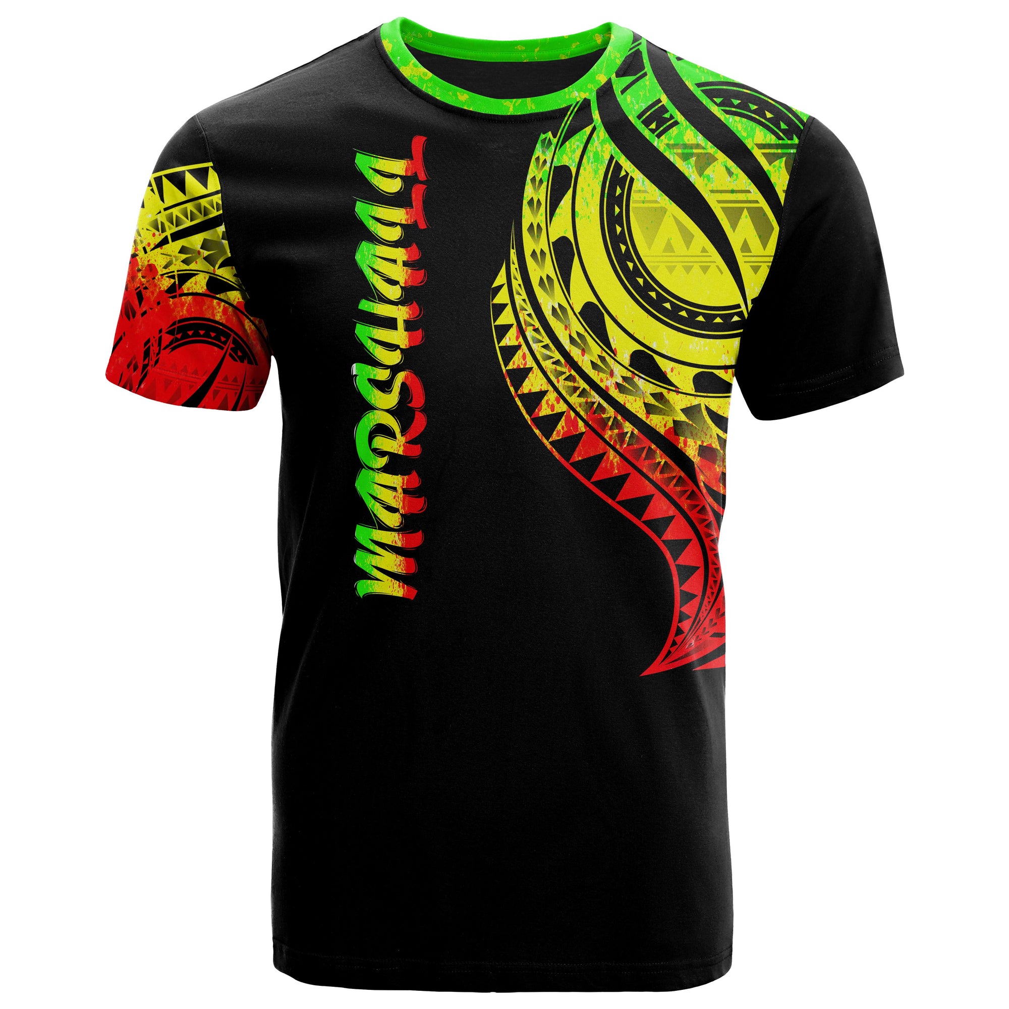 Marshall T Shirt Marshall Tatau Reggae Patterns Unisex Black - Polynesian Pride