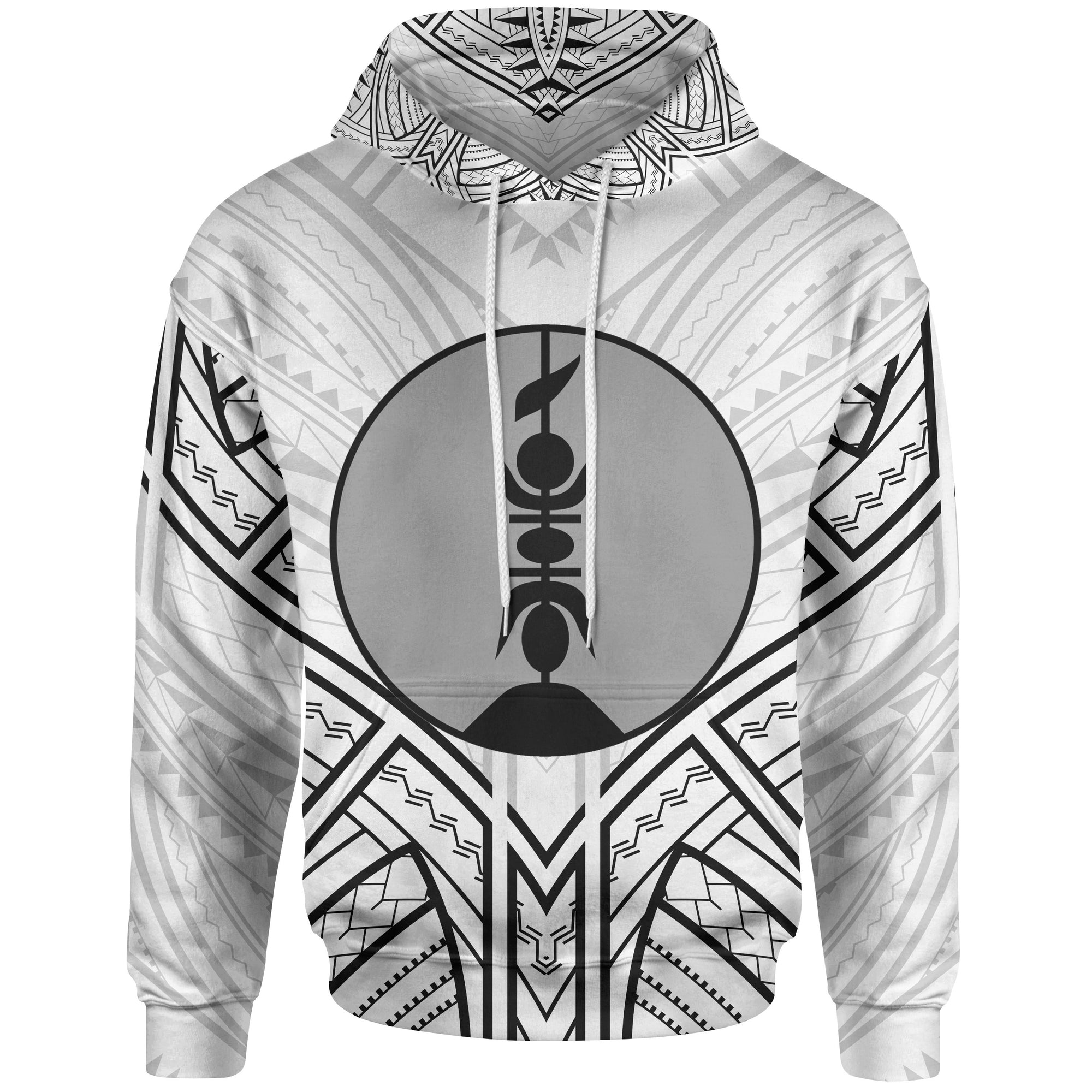 New Caledonia Hoodie New Caledonia Seal Tribal Patterns Unisex White - Polynesian Pride