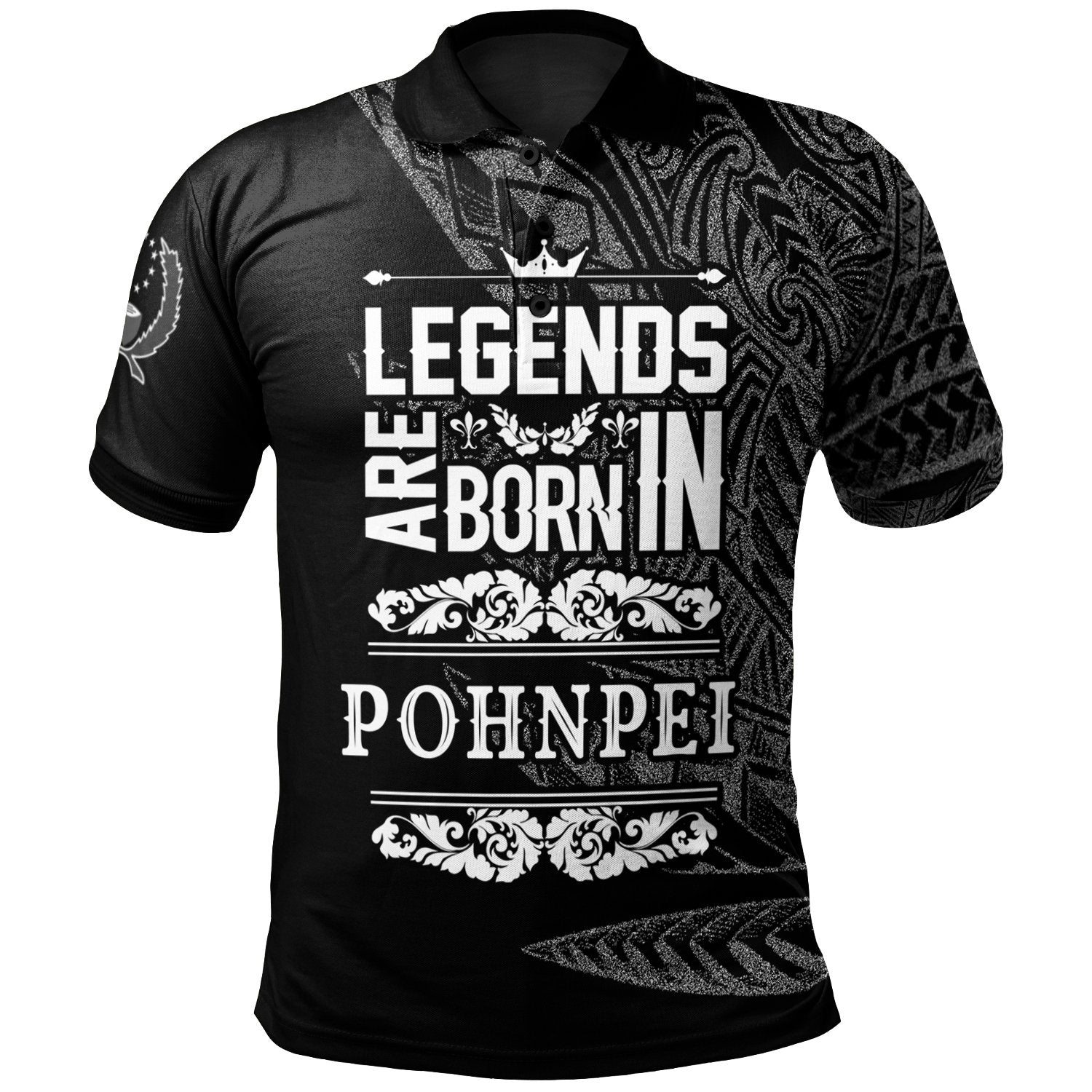 Pohnpei State Polo Shirt Legends Are Born In White Color Unisex White - Polynesian Pride