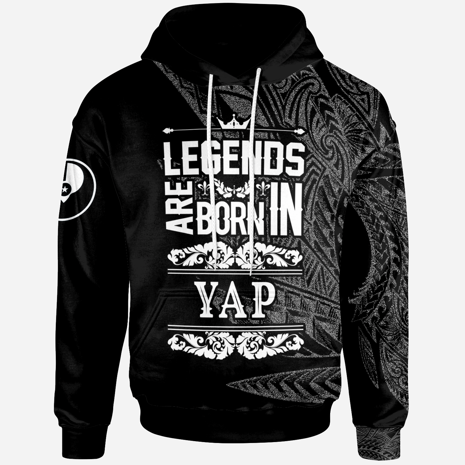 Yap State Hoodie Legends Are Born In White Color Unisex White - Polynesian Pride