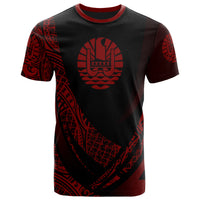 Tahiti T Shirt Red Polynesian Patterns Sport Style Unisex Black - Polynesian Pride