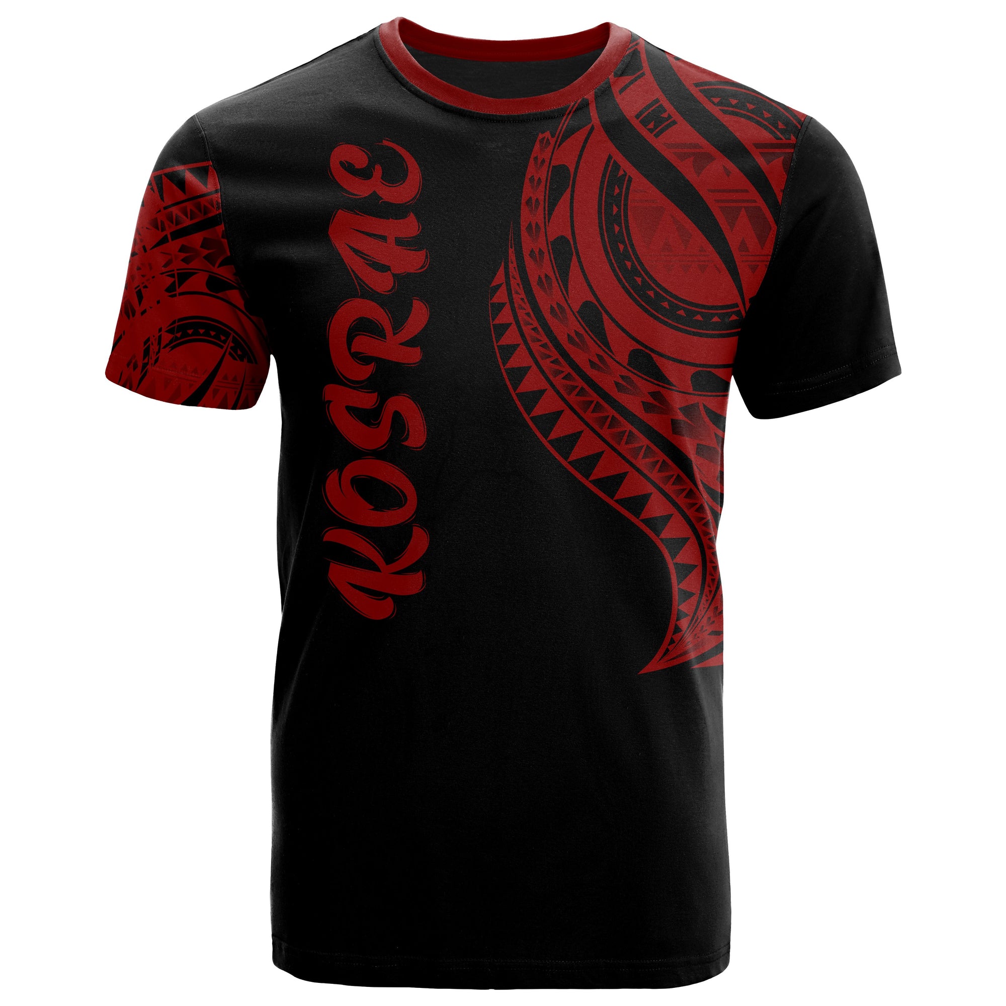 Kosrae State T Shirt Kosrae State Tatau Red Patterns Unisex Black - Polynesian Pride