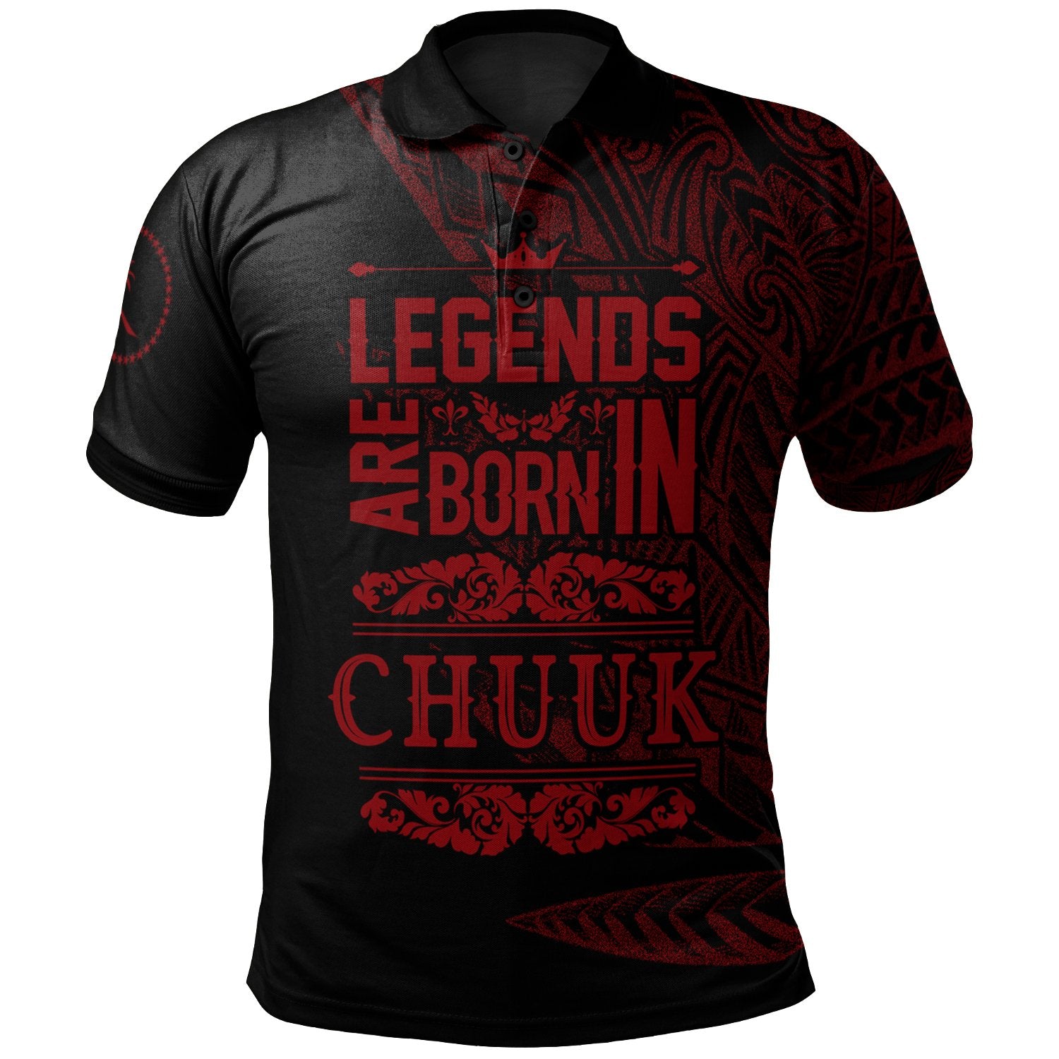 Chuuk State Polo Shirt Legends Are Born In Red Color Unisex Red - Polynesian Pride