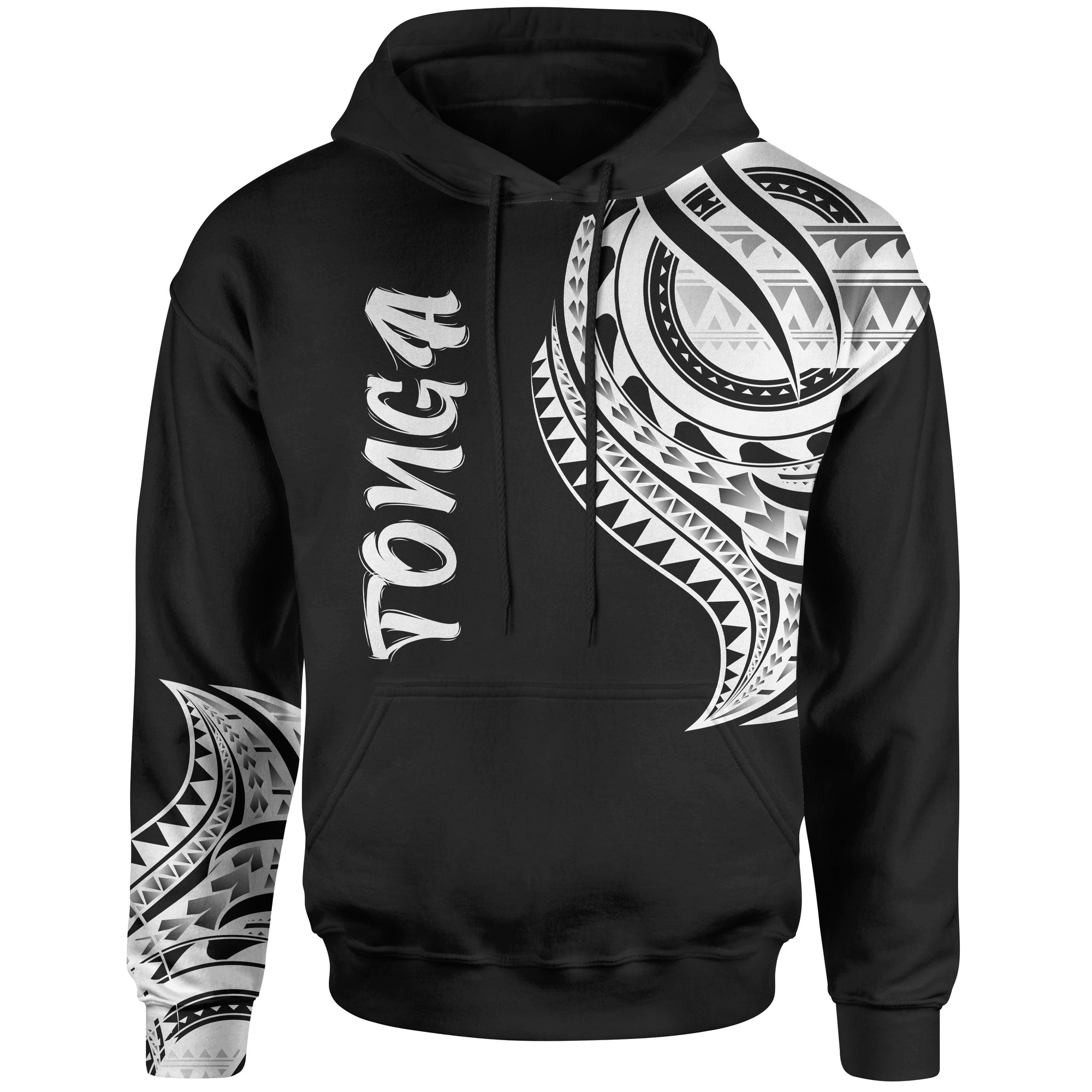 Tonga Hoodie Tonga Tatau Patterns Unisex Black - Polynesian Pride