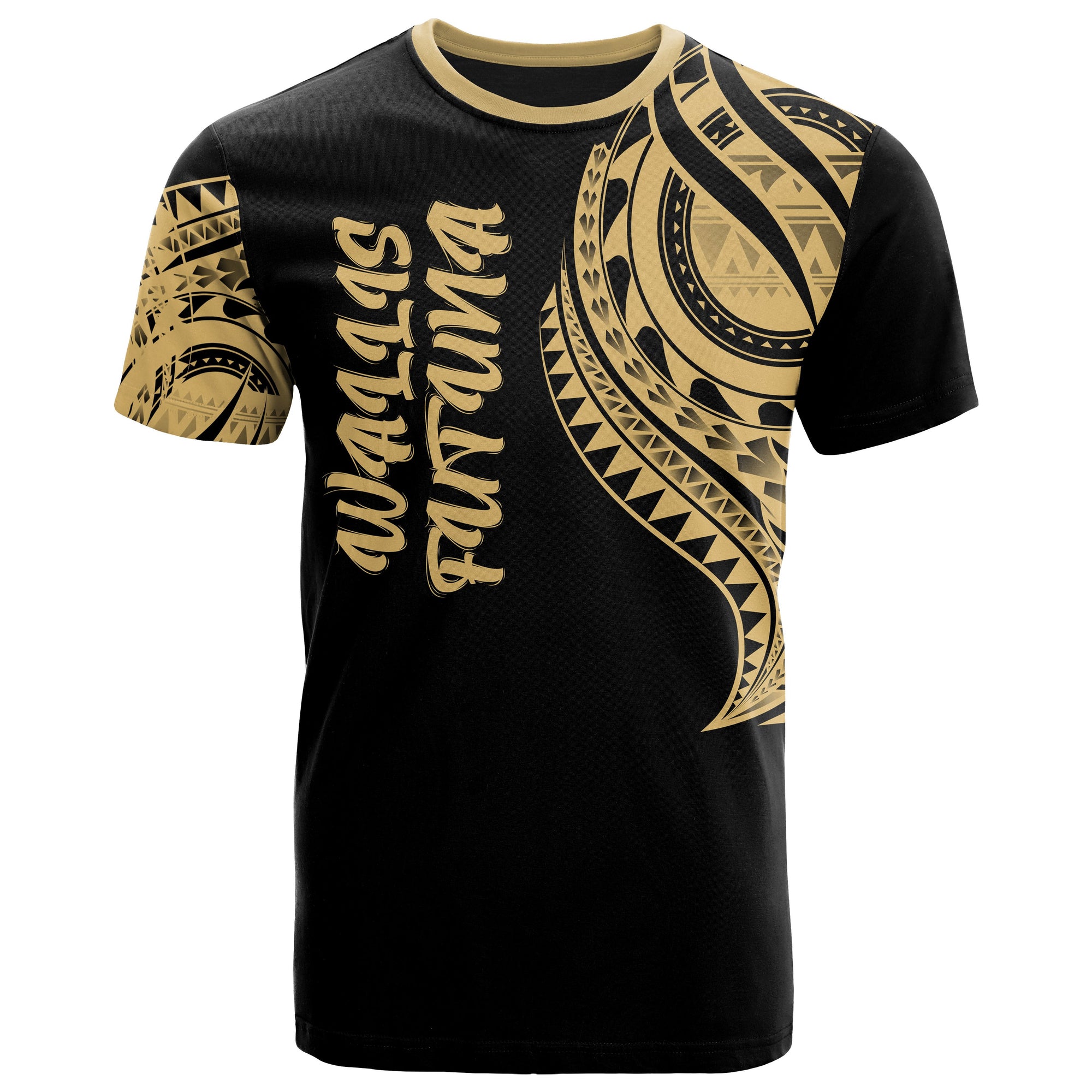 Wallis and Futuna T Shirt Wallis and Futuna Tatau Gold Patterns Unisex Black - Polynesian Pride