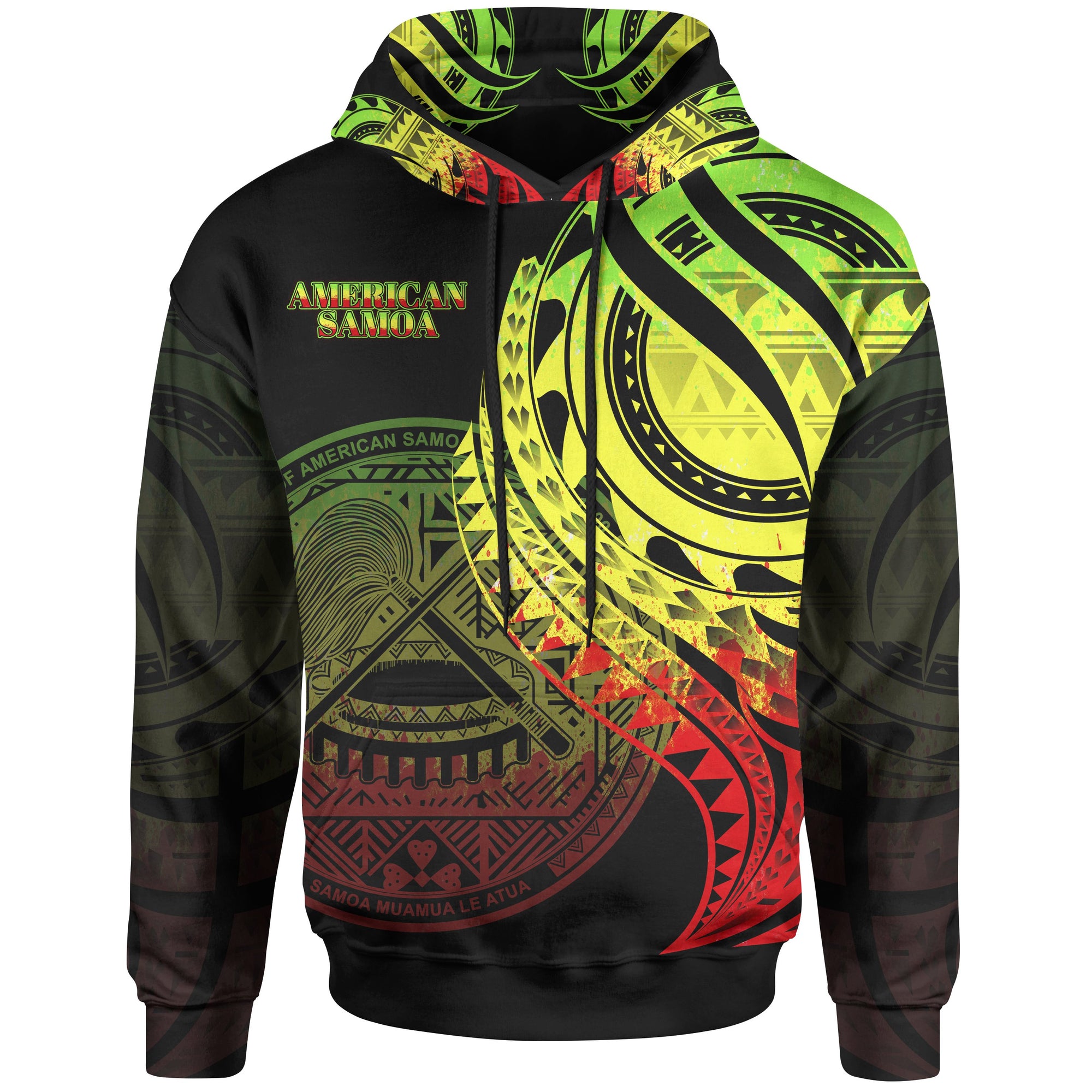 American Samoa Hoodie Reggae Polynesian Patterns Bestmerican Samoa Ever Unisex Black - Polynesian Pride