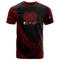 Papua New Guinea T Shirt Red Polynesian Patterns Sport Style Unisex Black - Polynesian Pride