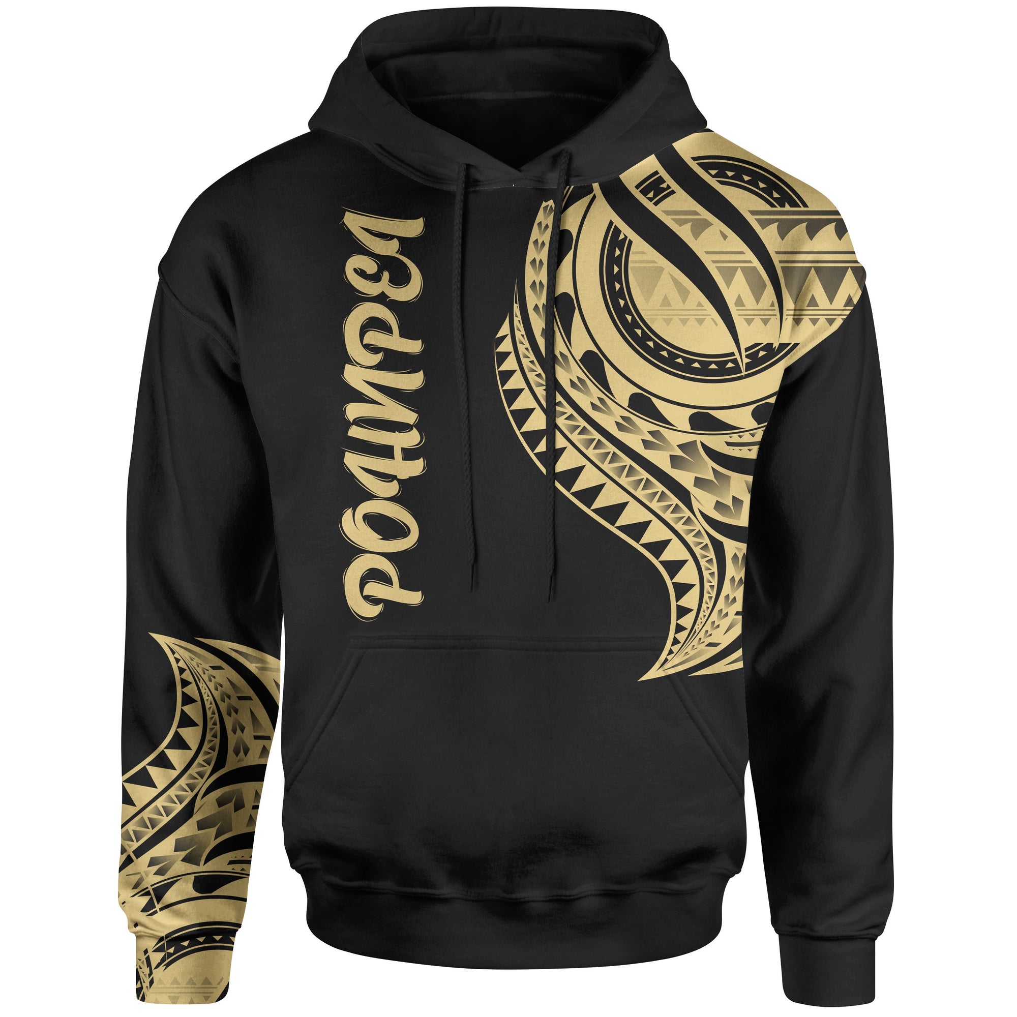 Pohnpei State Hoodie Pohnpei State Tatau Gold Patterns Unisex Black - Polynesian Pride