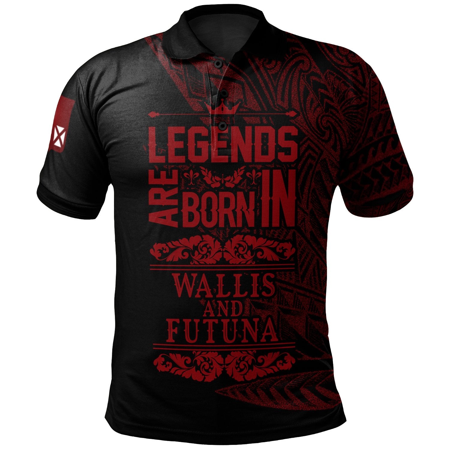 Wallis and Futuna Polo Shirt Legends Are Born In Red Color Unisex Red - Polynesian Pride