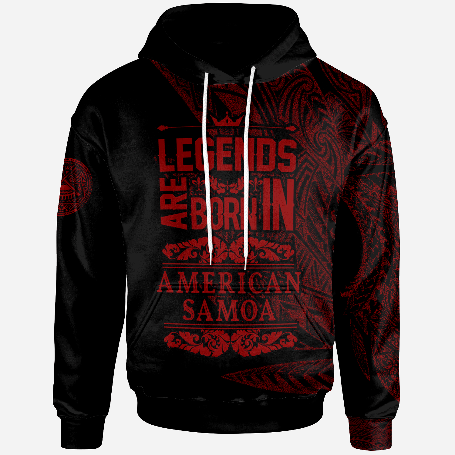 American Samoa Hoodie Legends Are Born In Red Color Unisex Red - Polynesian Pride