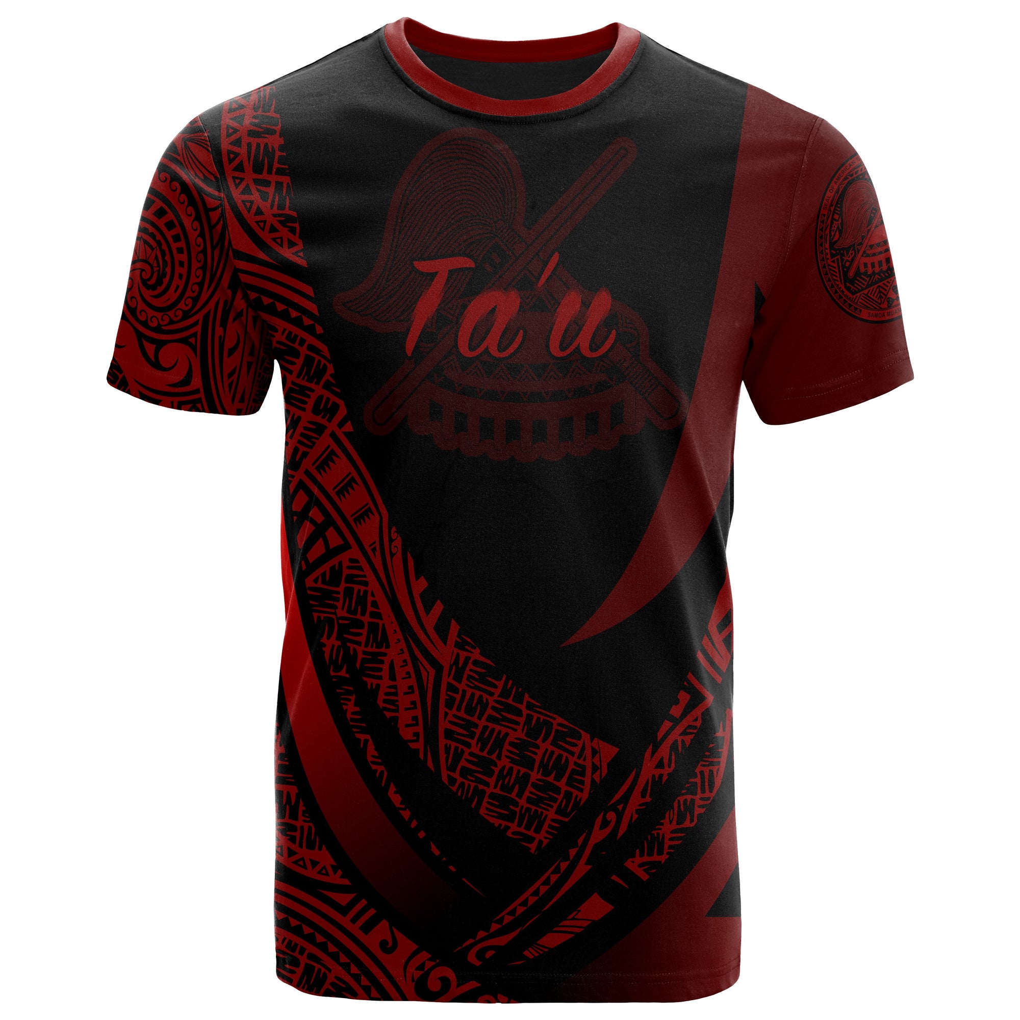 American Samoa T Shirt Manua Tau Polynesian Red Patterns Sport Style Unisex Black - Polynesian Pride