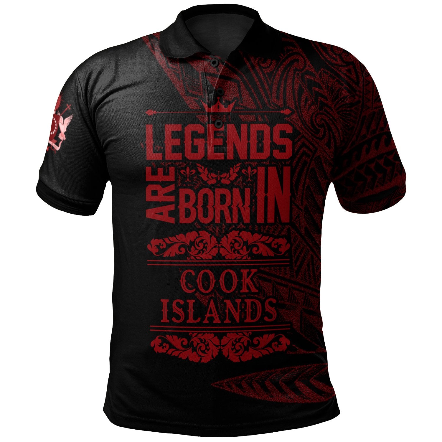 Cook Islands Polo Shirt Legends Are Born In Red Color Unisex Red - Polynesian Pride