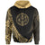 Marshall Islands Hoodie Gold Polynesian Patterns Sport Style Unisex Black - Polynesian Pride