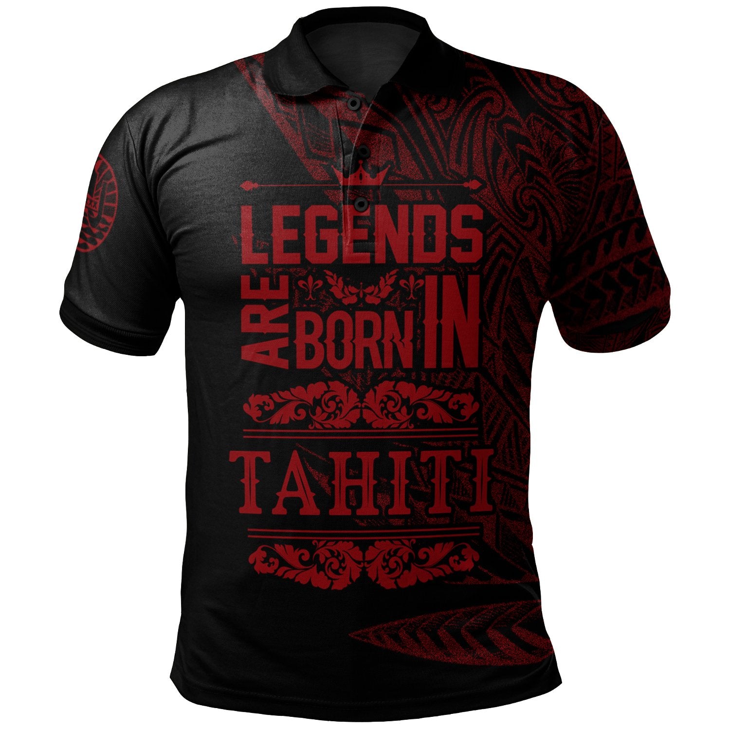 Tahiti Polo Shirt Legends Are Born In Red Color Unisex Red - Polynesian Pride