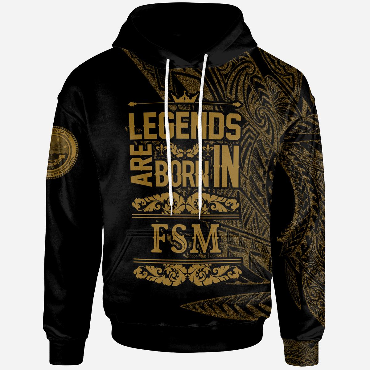 Federated States of Micronesia Hoodie Legends Are Born In Gold Color Unisex Gold - Polynesian Pride