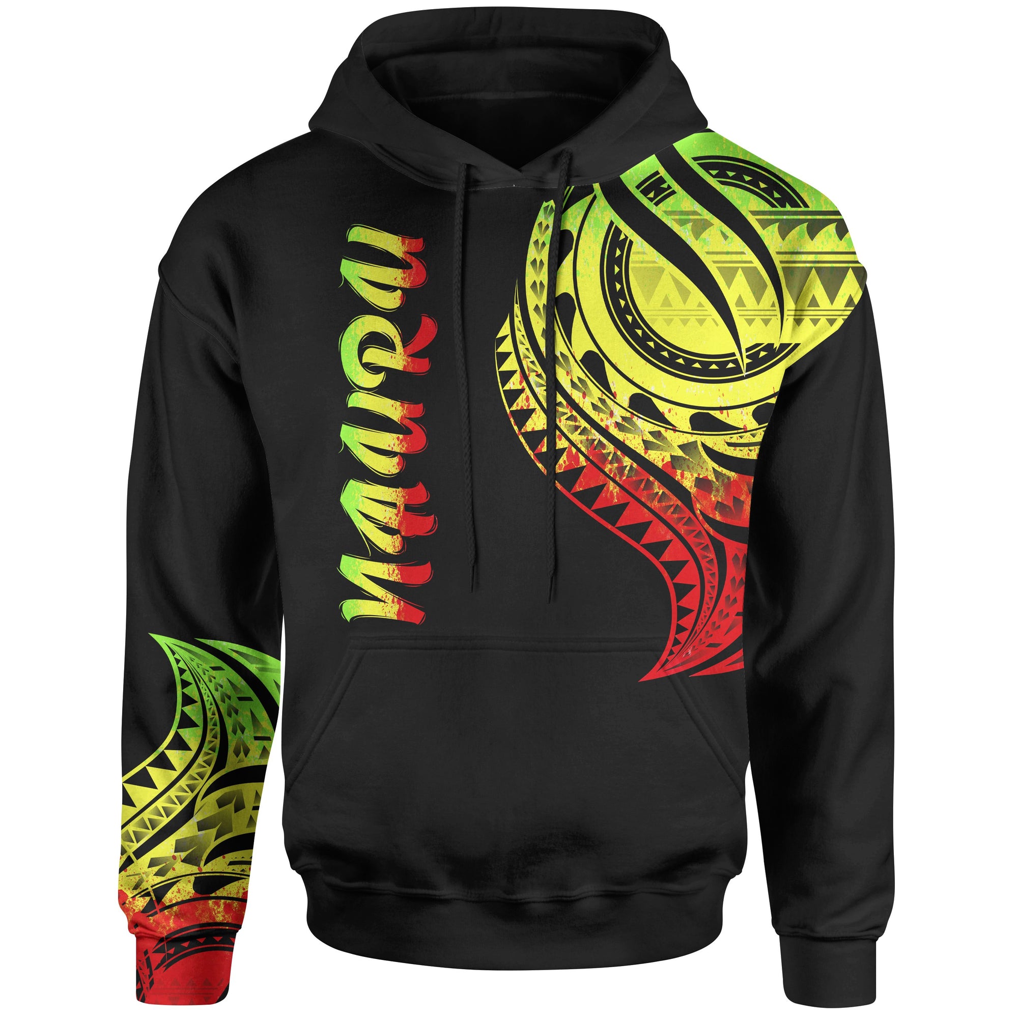 Nauru Hoodie Nauru Tatau Reggae Patterns Unisex Black - Polynesian Pride