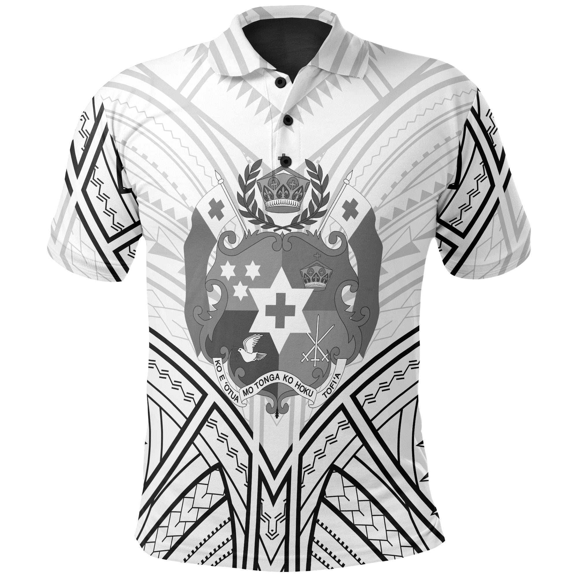 Tonga Polo Shirt Tongan Seal Tribal Patterns Unisex White - Polynesian Pride