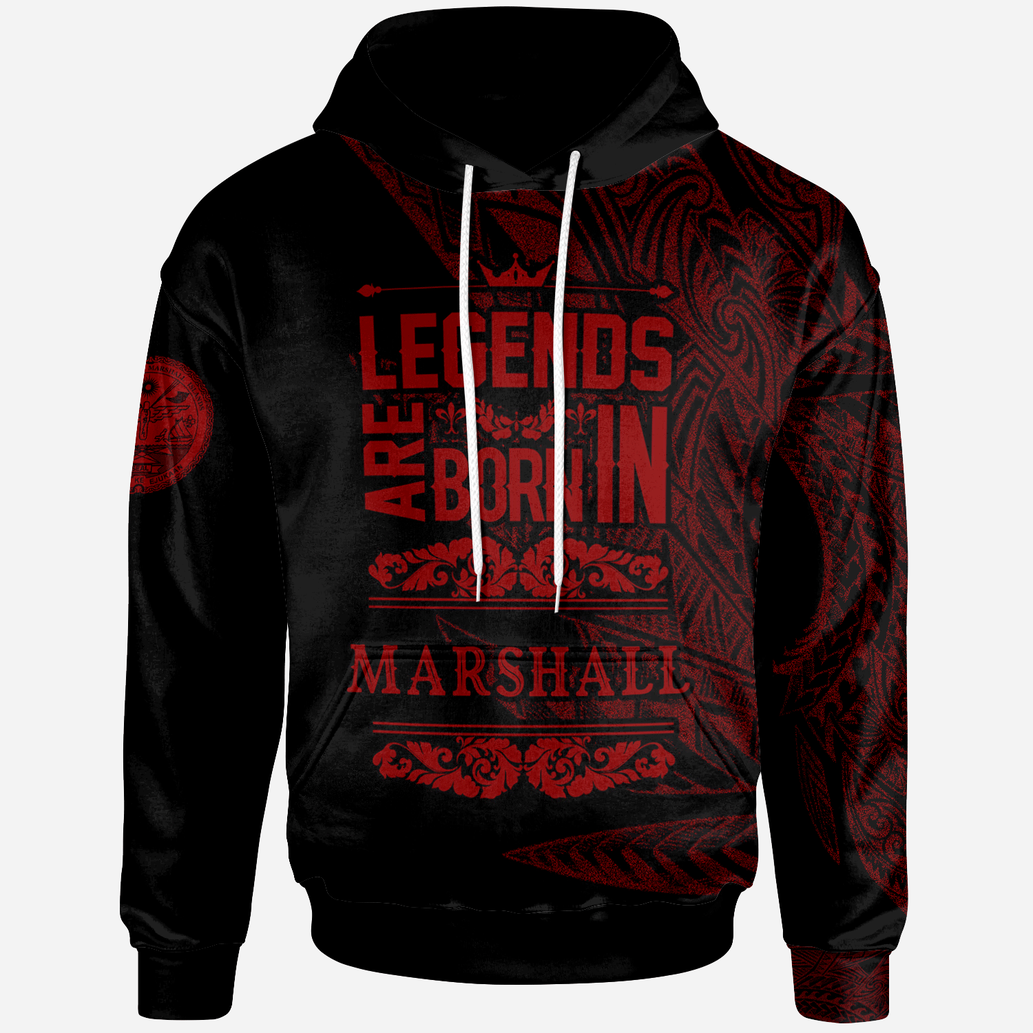 Marshall Islands Hoodie Legends Are Born In Red Color Unisex Red - Polynesian Pride