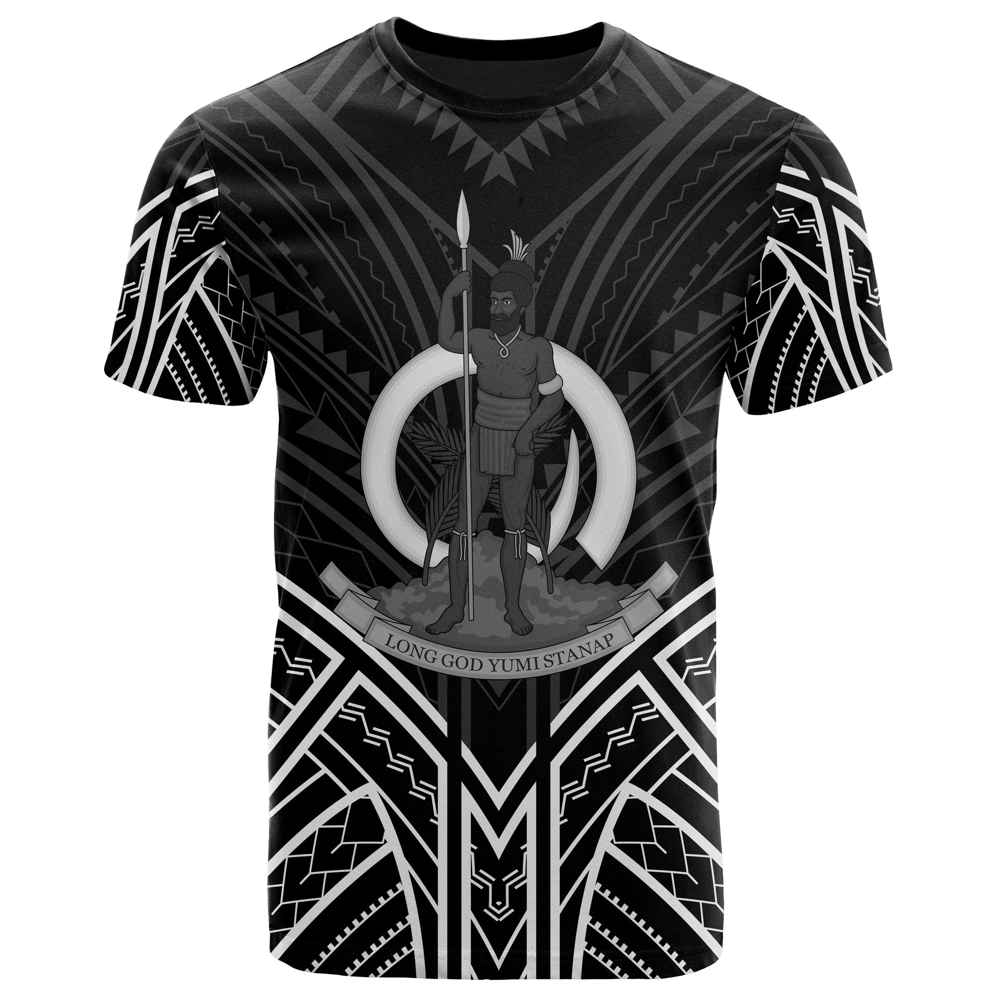 Vanuatu T Shirt Vanuatuan Seal Tribal Black Color Patterns Unisex Black - Polynesian Pride