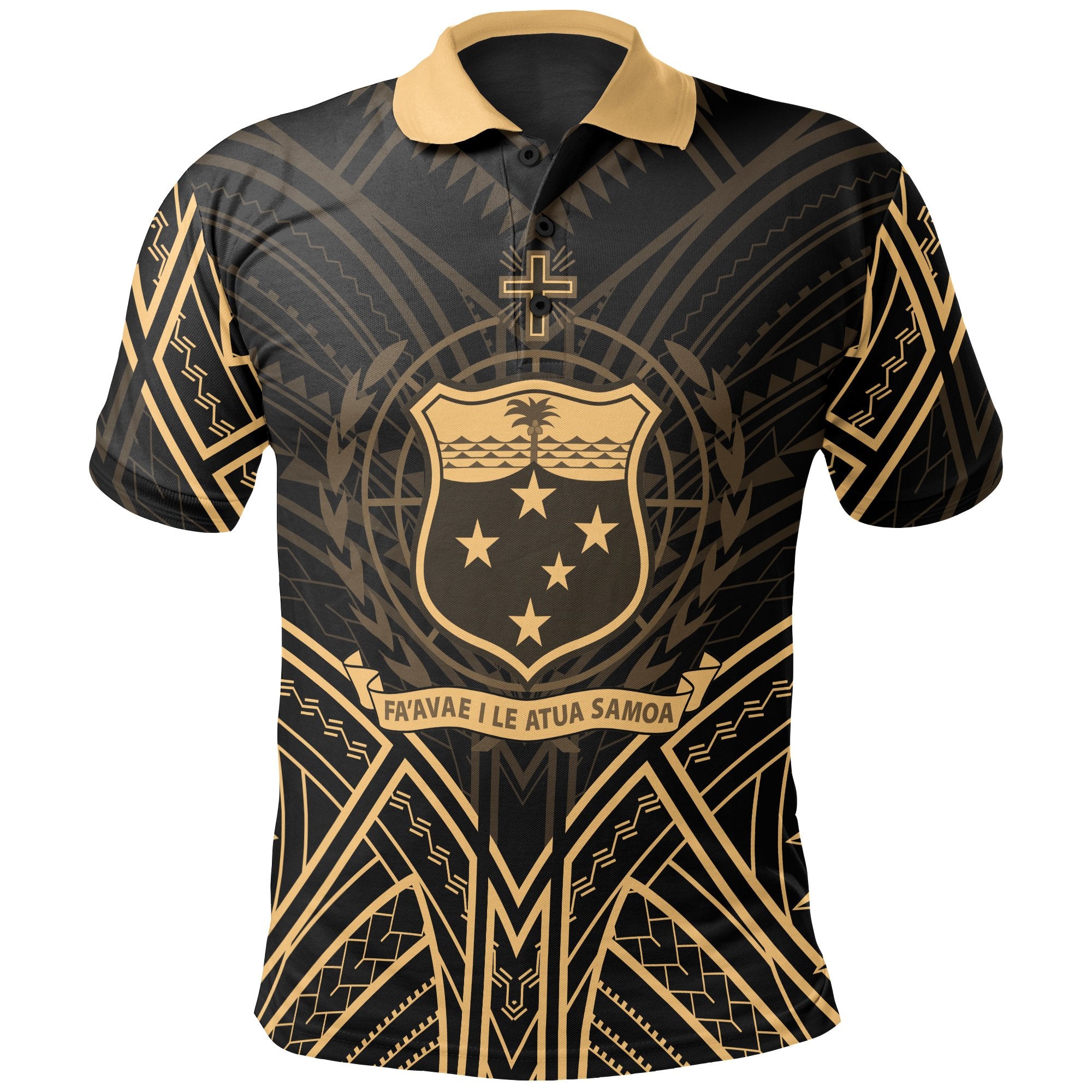 Samoa Polo Shirt Samoan Seal Gold Tribal Patterns Unisex White - Polynesian Pride