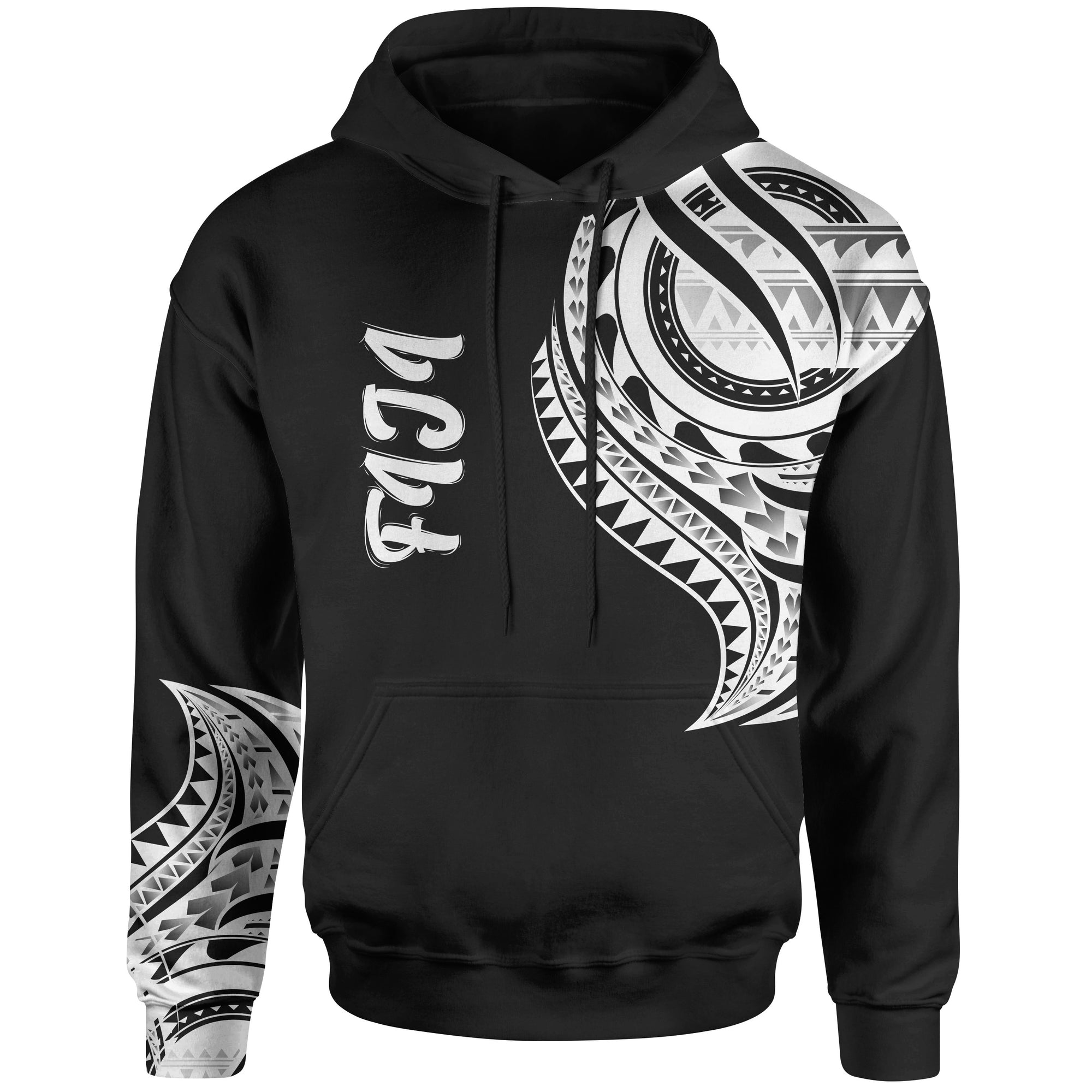 Fiji Hoodie Fiji Tatau Patterns Unisex Black - Polynesian Pride