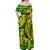 Cook Islands Off Shoulder Long Dress Hibiscus Flowers Style Yellow LT13 - Polynesian Pride