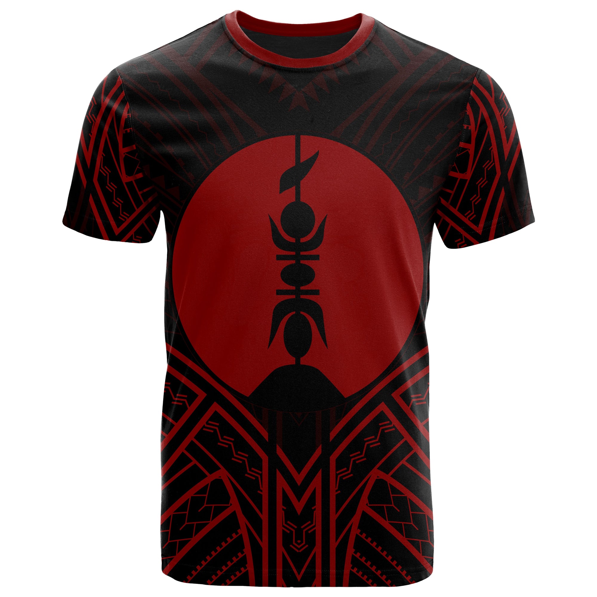 New Caledonia T Shirt New Caledonia Seal Tribal Red Color Unisex Black - Polynesian Pride