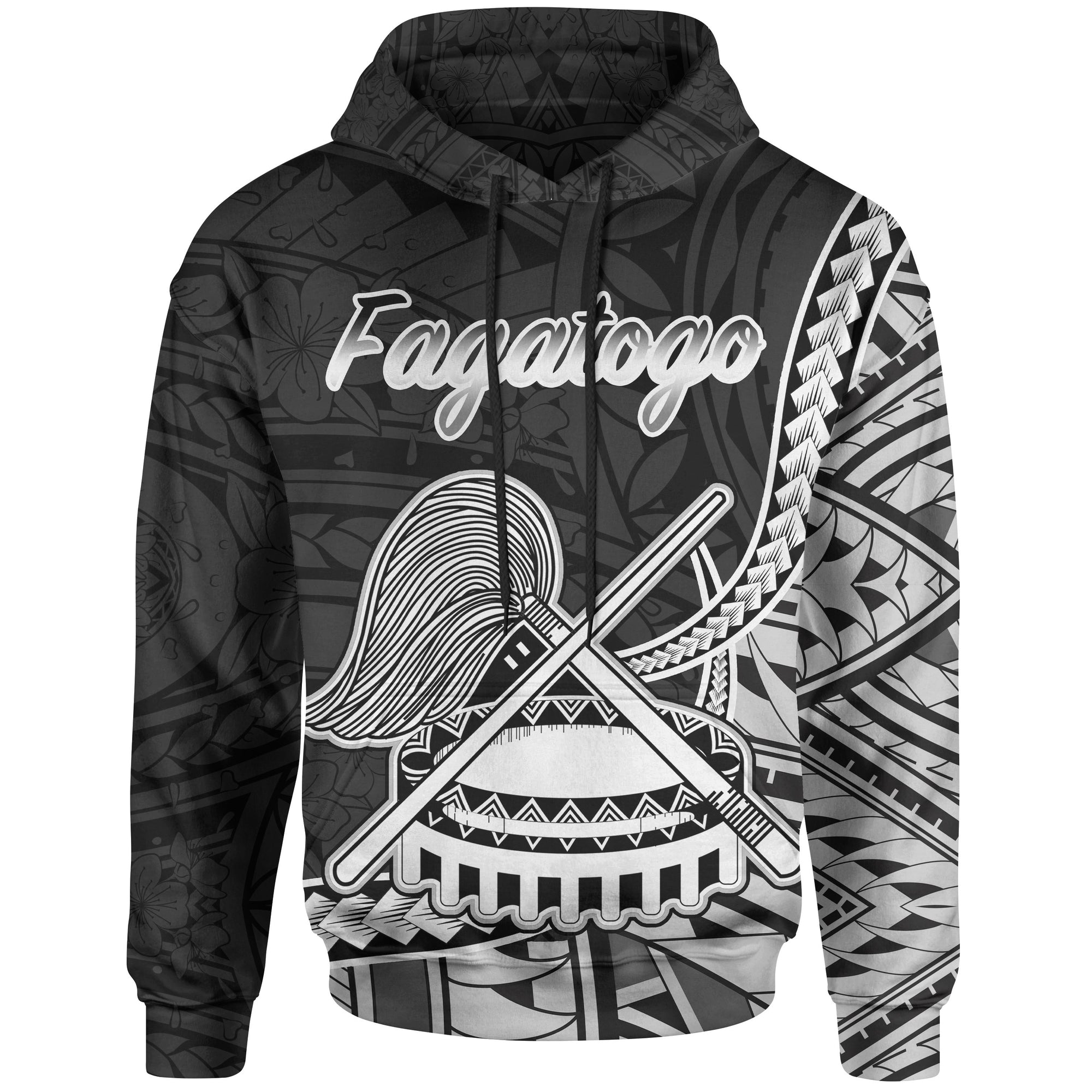 American Samoa Hoodie Fagatogo Polynesian Patterns Unisex Black - Polynesian Pride