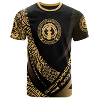 Northern Mariana Islands T Shirt Gold Polynesian Patterns Sport Style Unisex Black - Polynesian Pride
