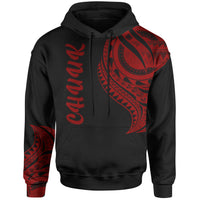 Chuuk State Hoodie Chuuk State Tatau Red Patterns Unisex Black - Polynesian Pride