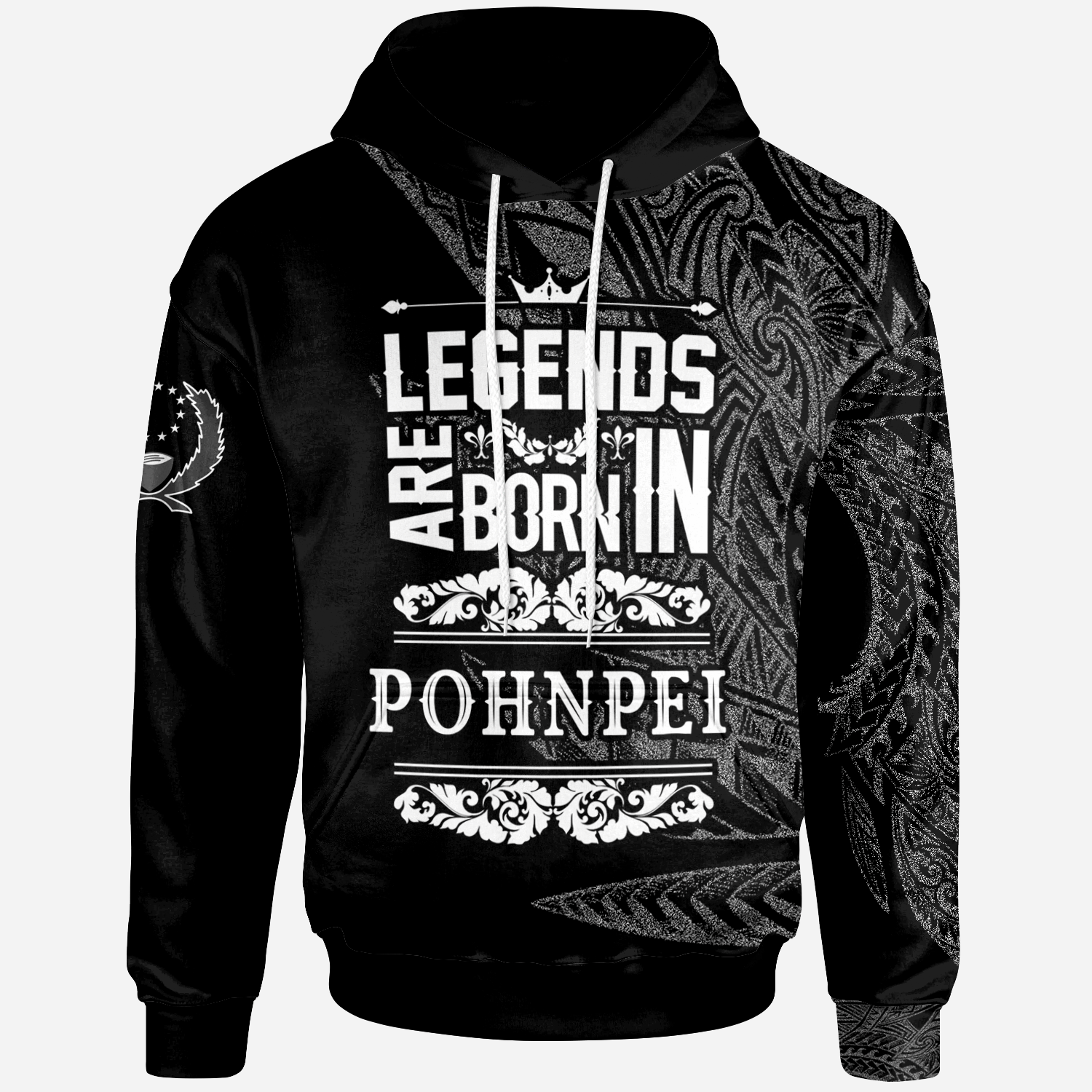 Pohnpei Hoodie Legends Are Born In White Color Unisex White - Polynesian Pride