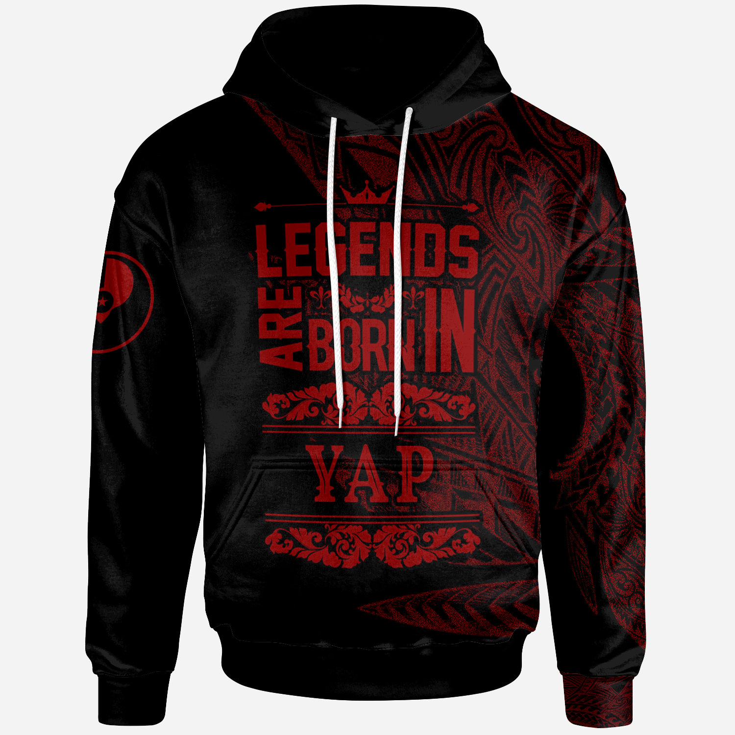 Yap State Hoodie Legends Are Born In Red Color Unisex Red - Polynesian Pride