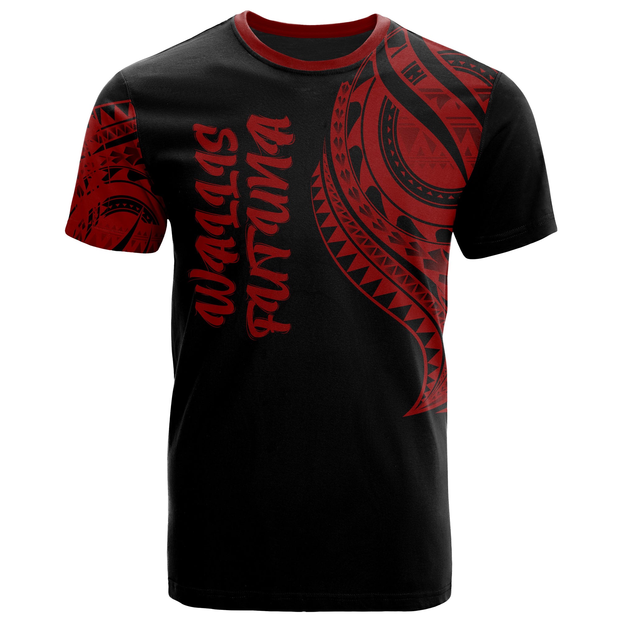 Wallis and Futuna T Shirt Wallis and Futuna Tatau Red Patterns Unisex Black - Polynesian Pride