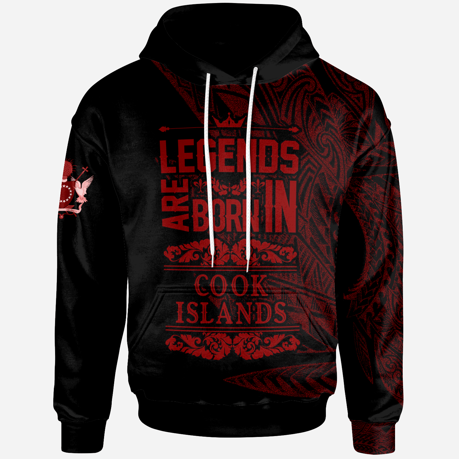 Cook Islands Hoodie Legends Are Born In Red Color Unisex Red - Polynesian Pride