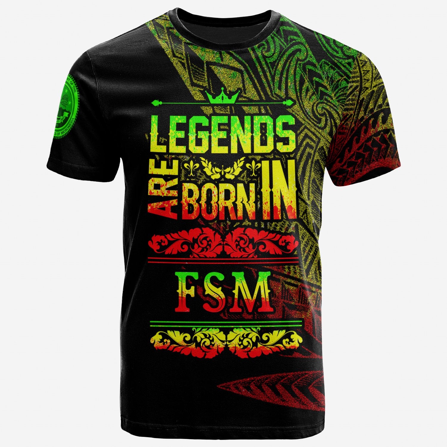 Federated States of Micronesia T Shirt Legends Are Born In Reggae Color Unisex Black - Polynesian Pride