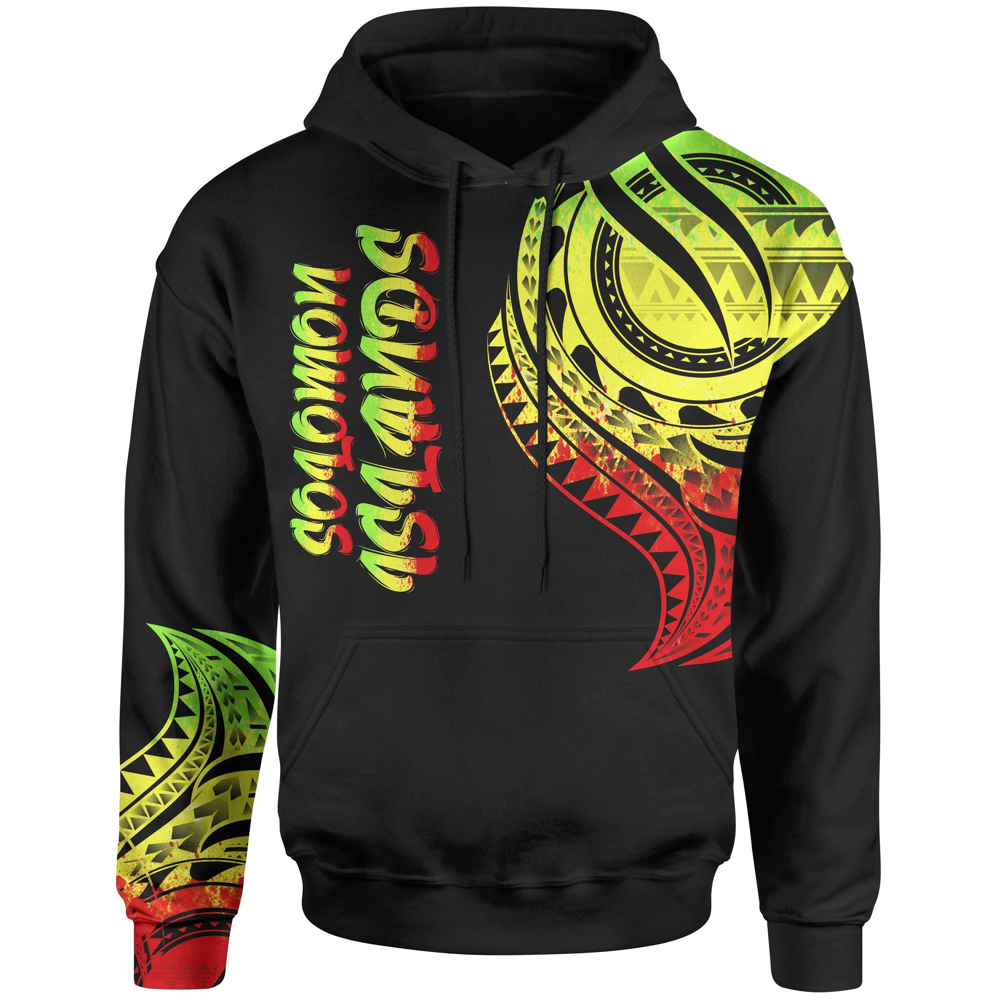 Solomon Islands Hoodie Solomon Islands Tatau Reggae Patterns Unisex Black - Polynesian Pride